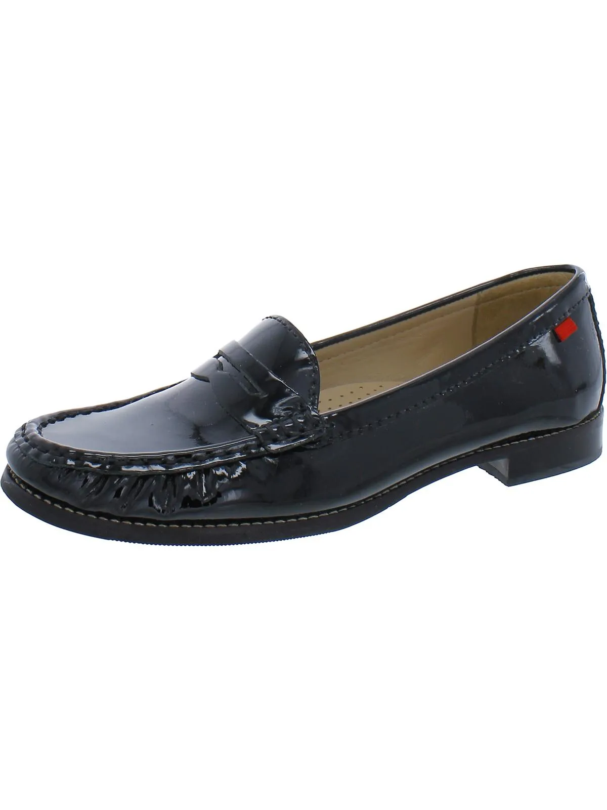 East Village Womens Patent Leather Slip On Penny Loafers