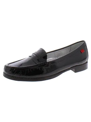 East Village Womens Patent Leather Slip On Penny Loafers