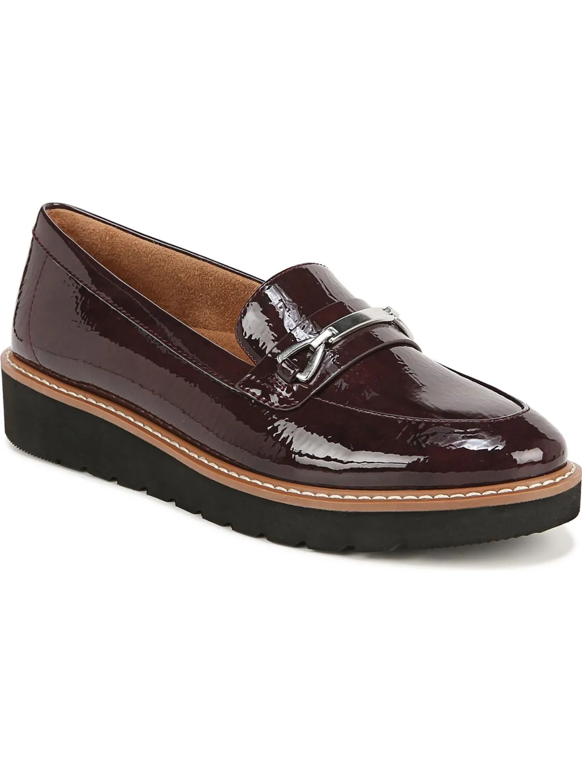 Elin Womens Faux Leather Embossed Loafers