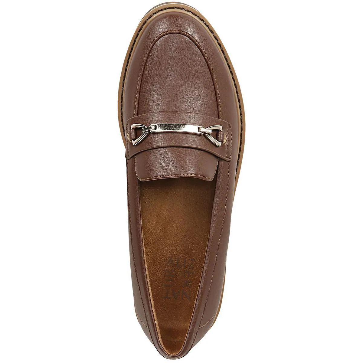 Elin Womens Faux Leather Embossed Loafers