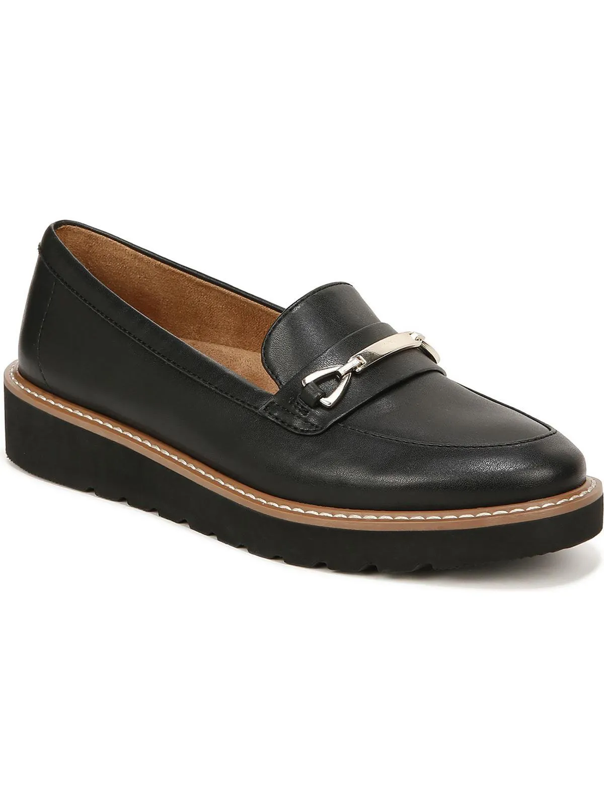 Elin Womens Faux Leather Embossed Loafers