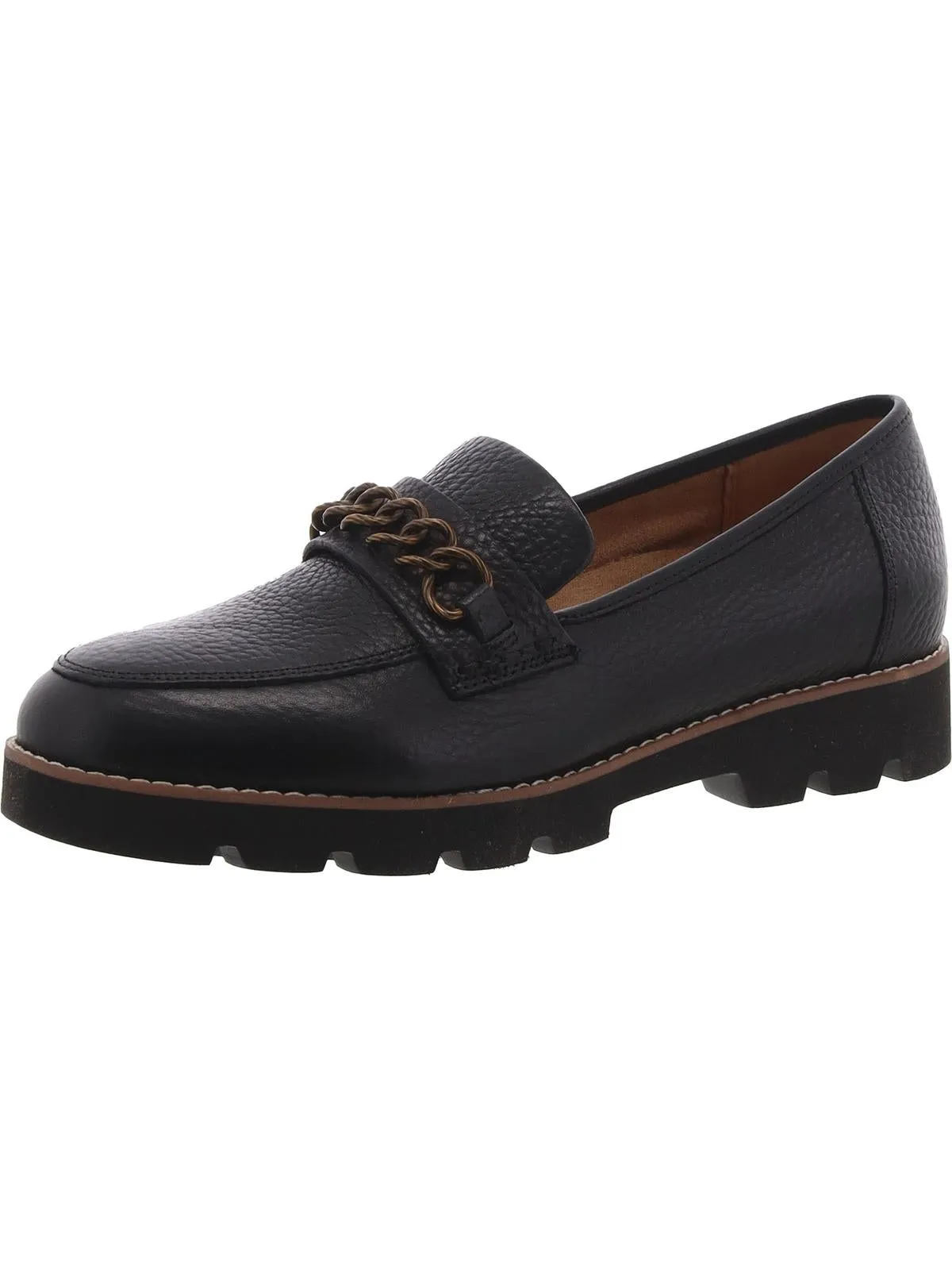 Emalyn Womens Leather Slip On Loafers