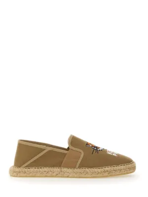 Embroidered Canvas "Lucky Tiger" Espadrilles