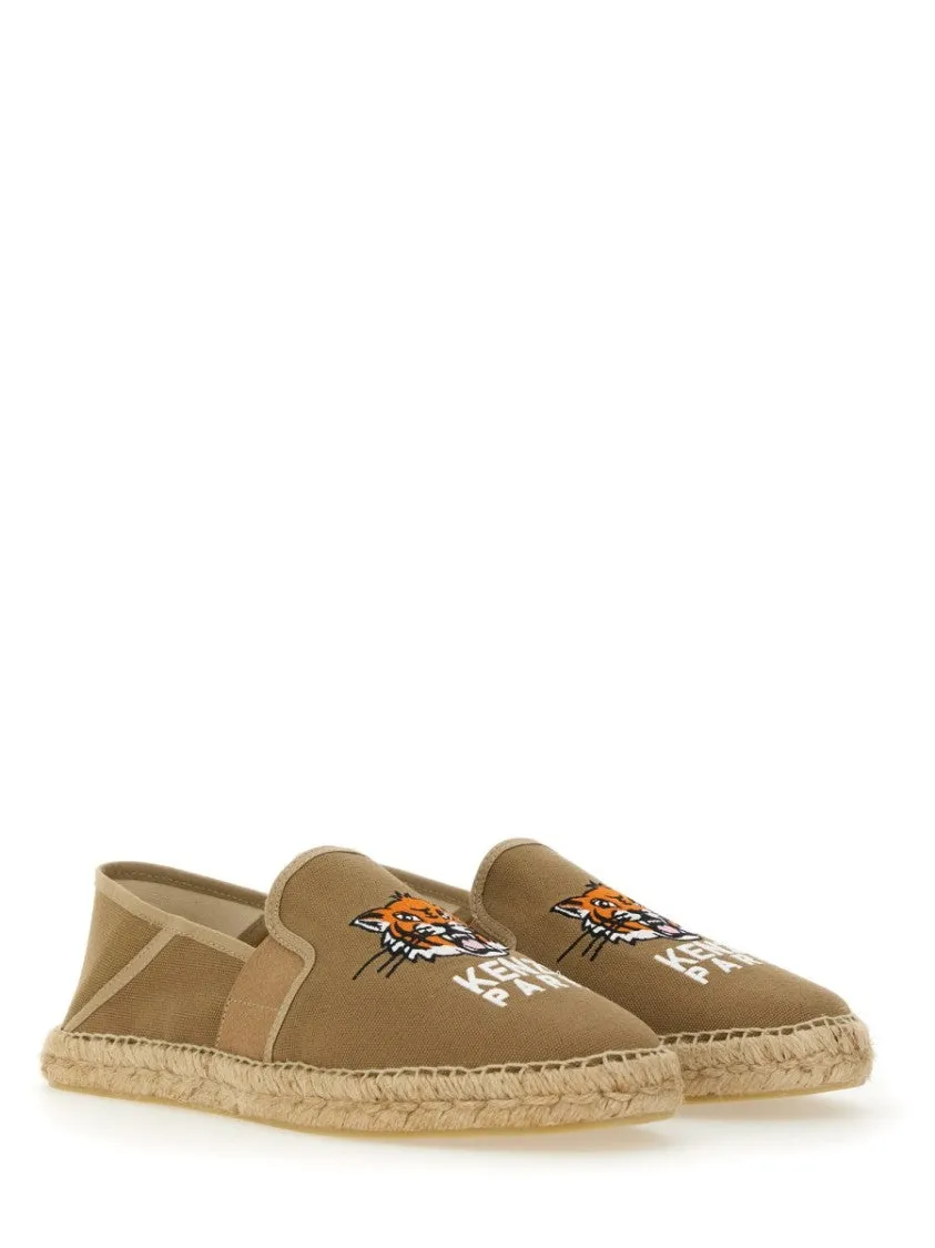 Embroidered Canvas "Lucky Tiger" Espadrilles