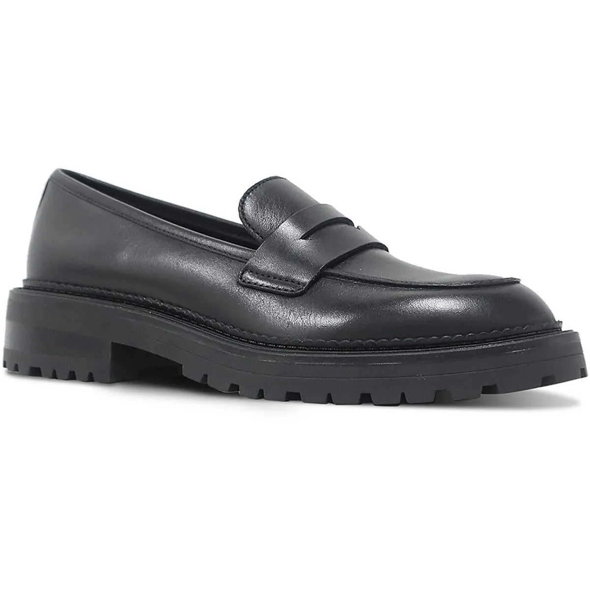 Fatima Womens Leather Lug Sole Loafers