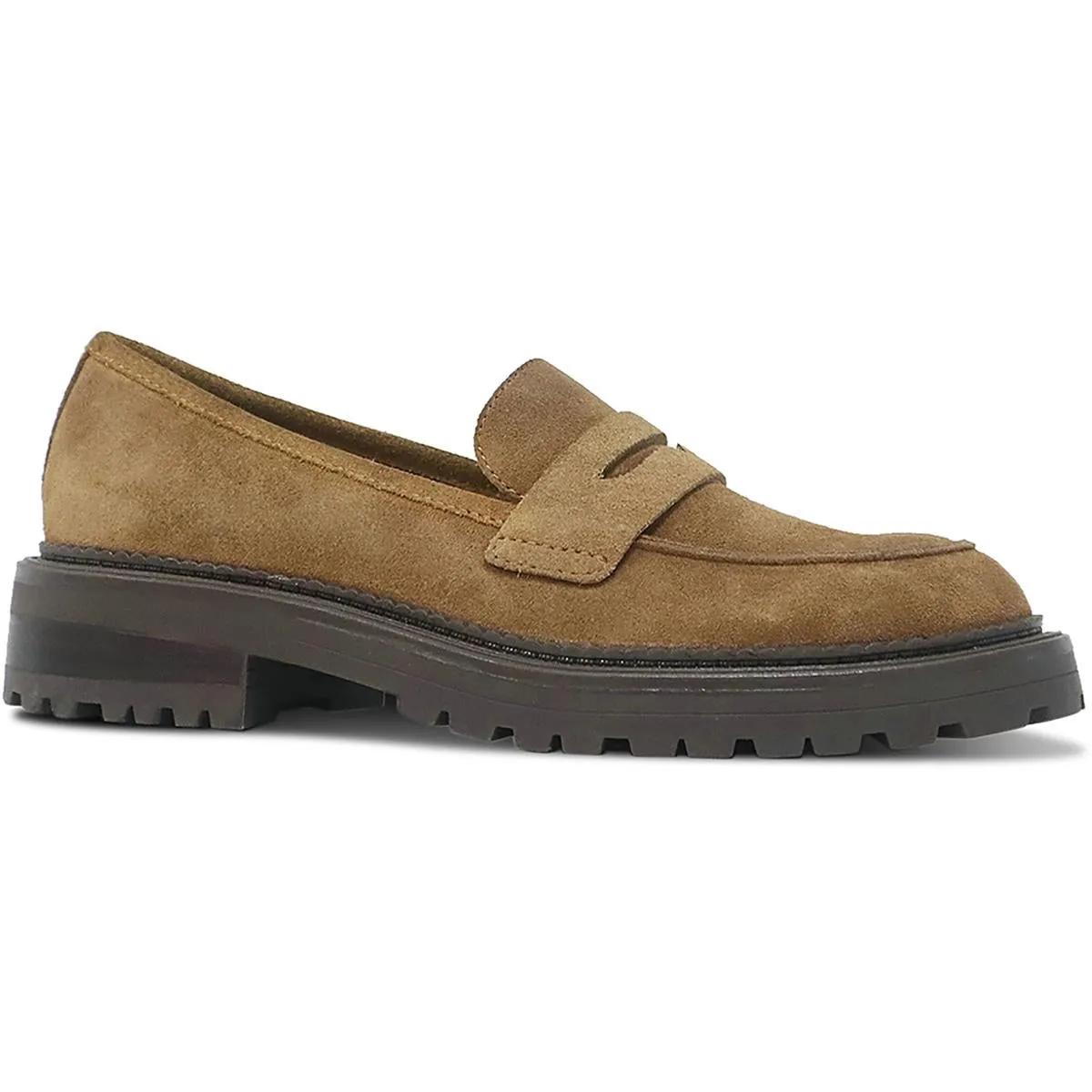Fatima Womens Leather Lug Sole Loafers
