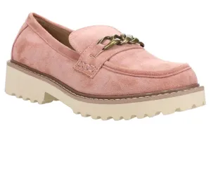 Faux Suede Loafers In Blush