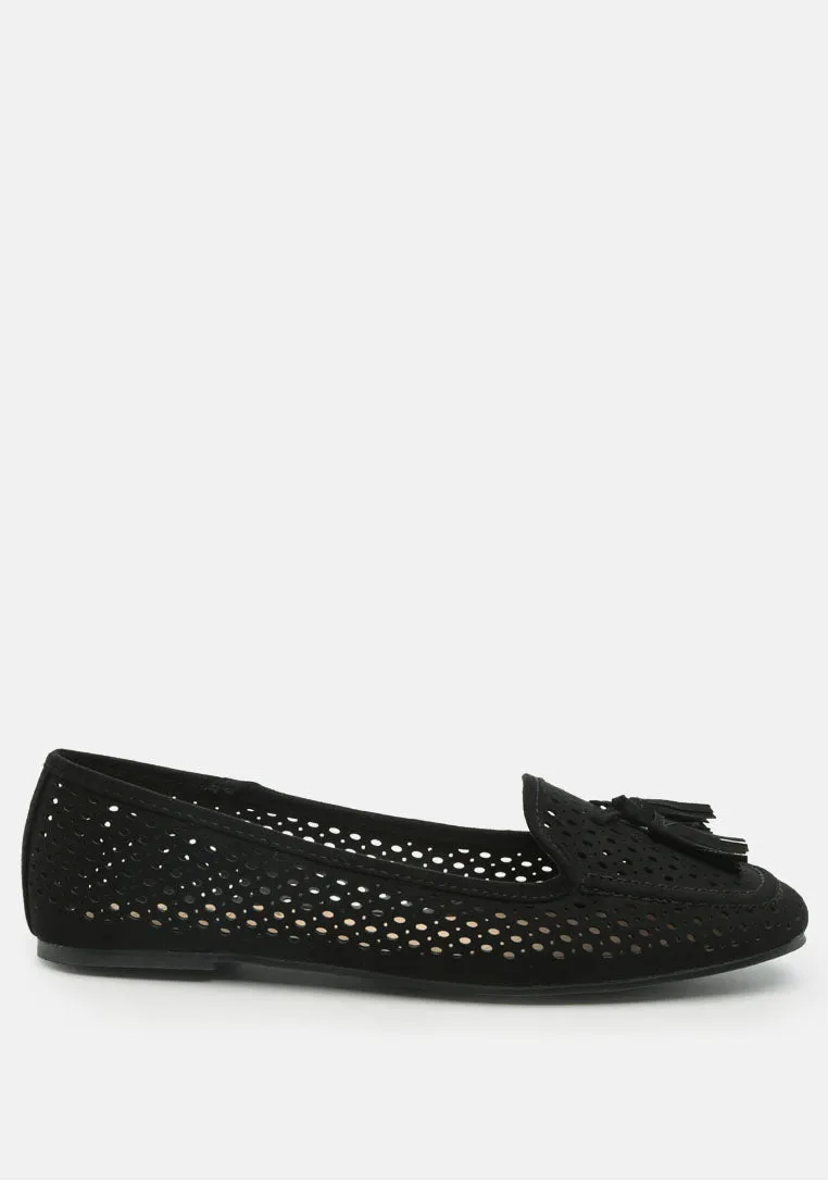 feet nest perforated microfiber loafer