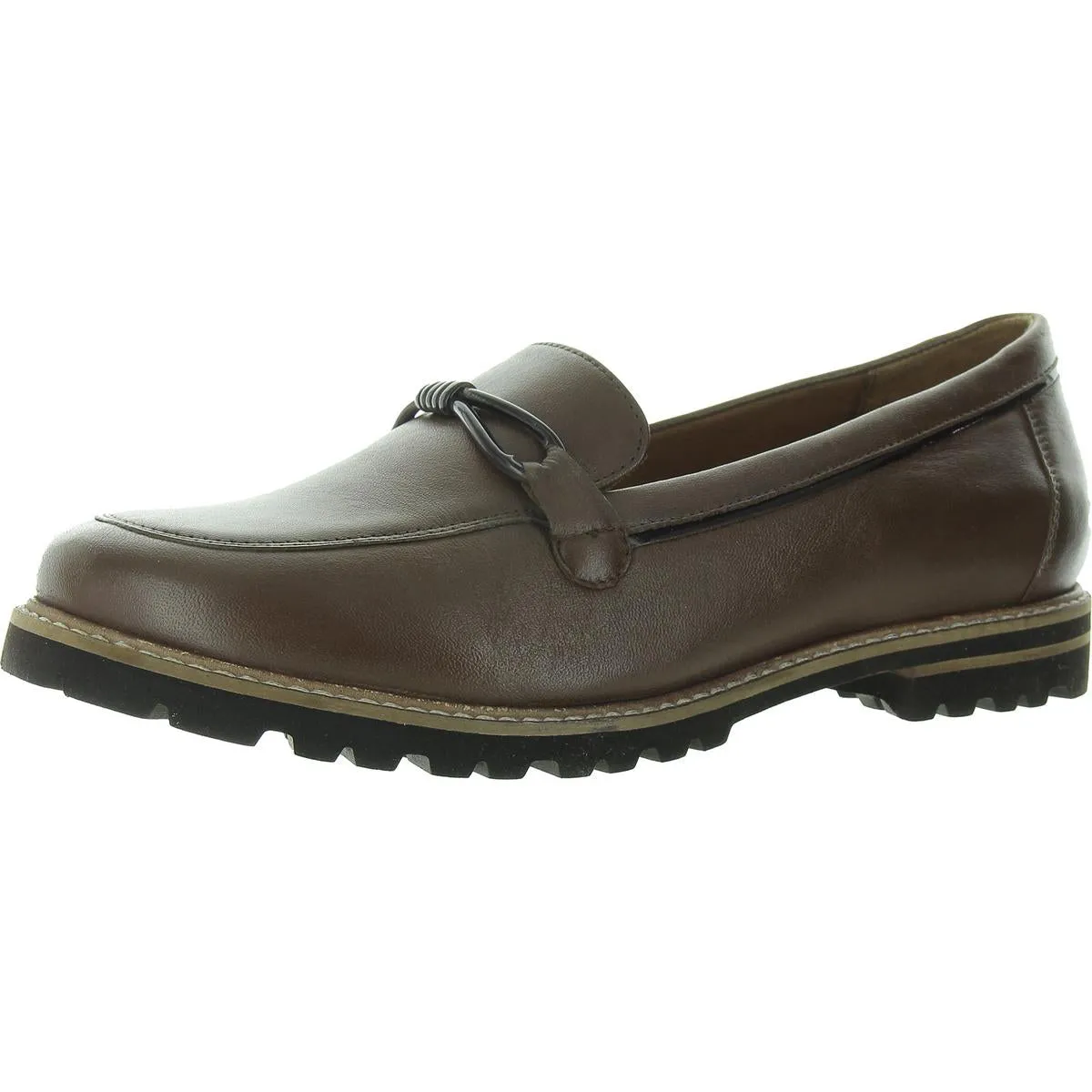 FIORA Womens Leather Laceless Loafers