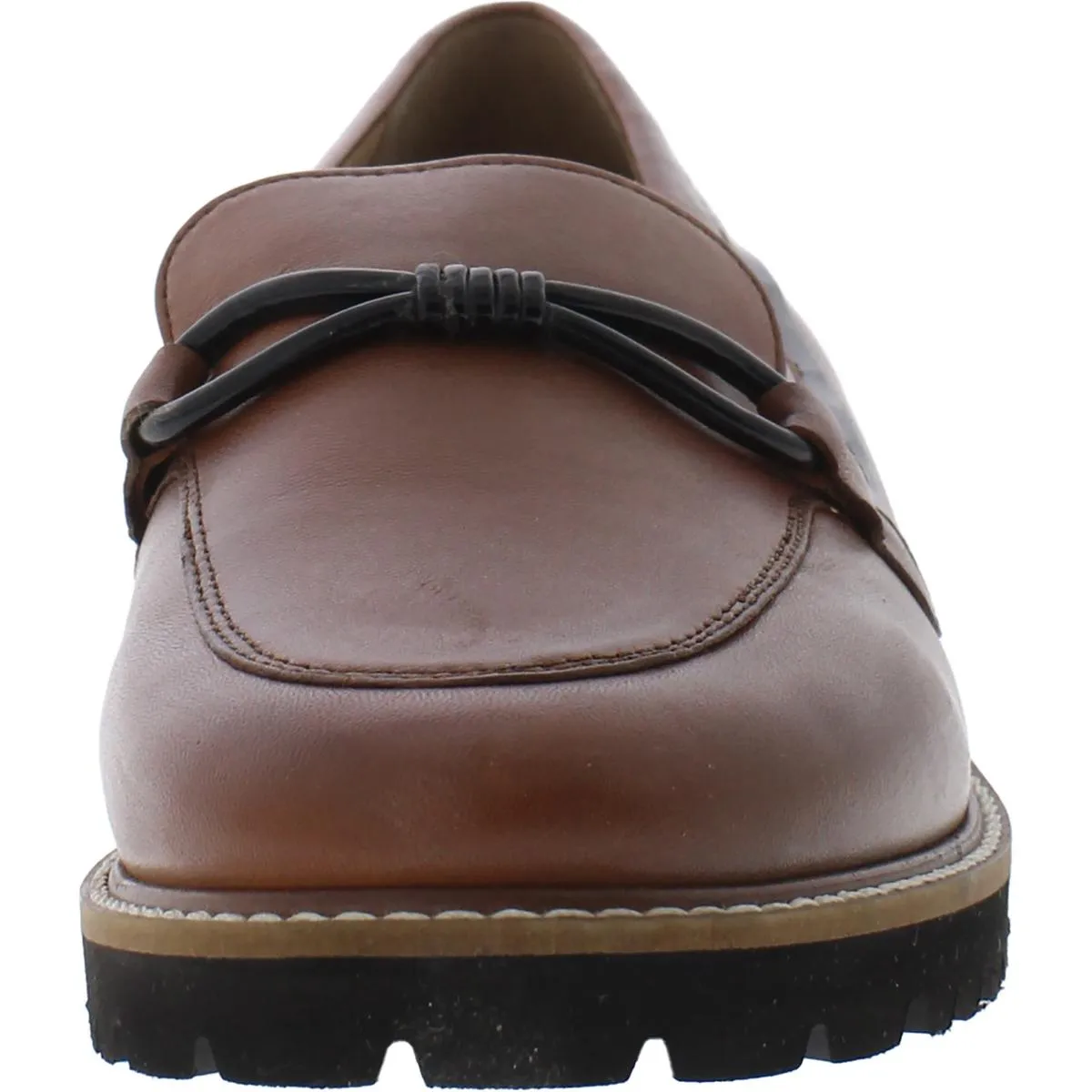 FIORA Womens Leather Laceless Loafers