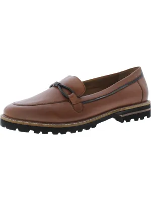FIORA Womens Leather Laceless Loafers