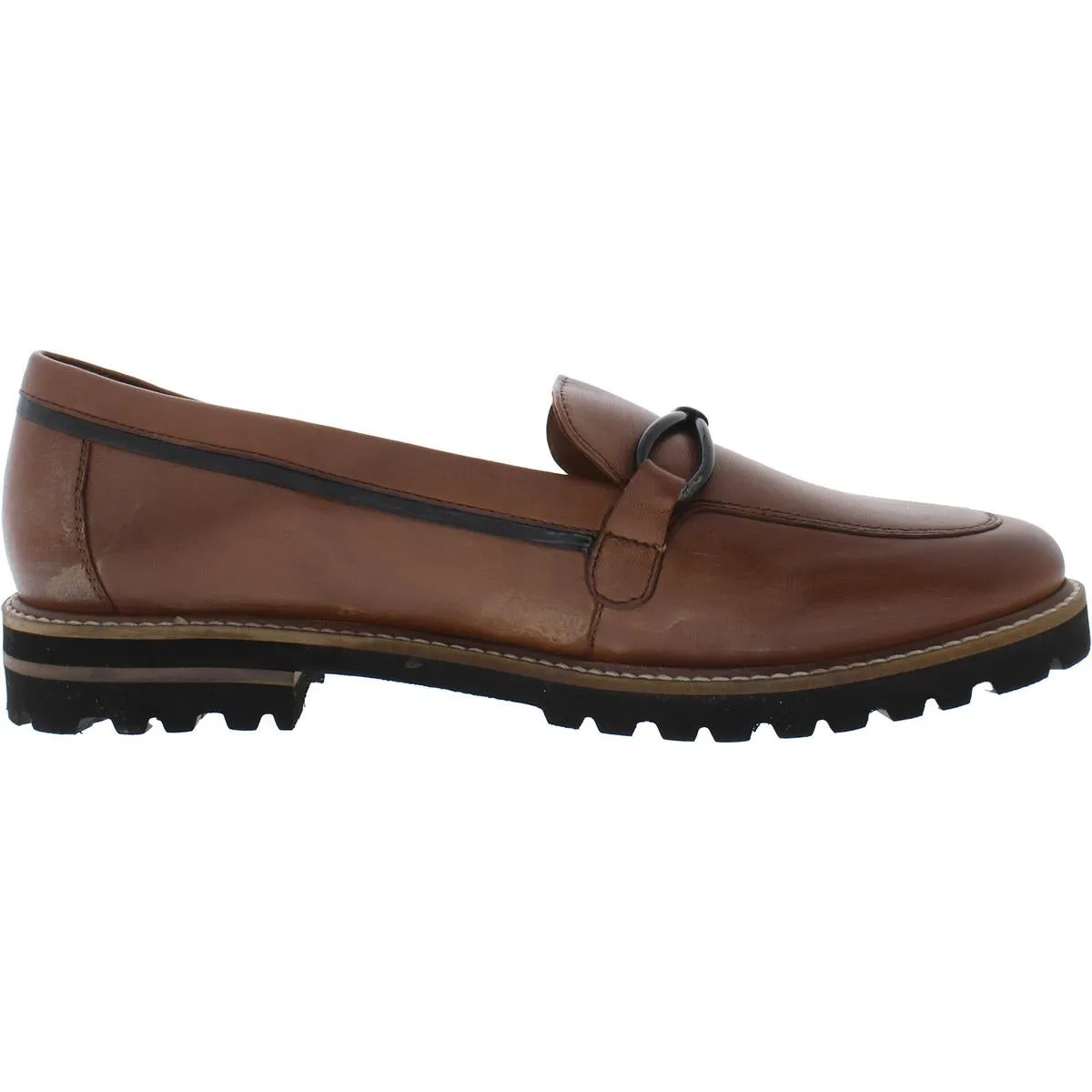 FIORA Womens Leather Laceless Loafers