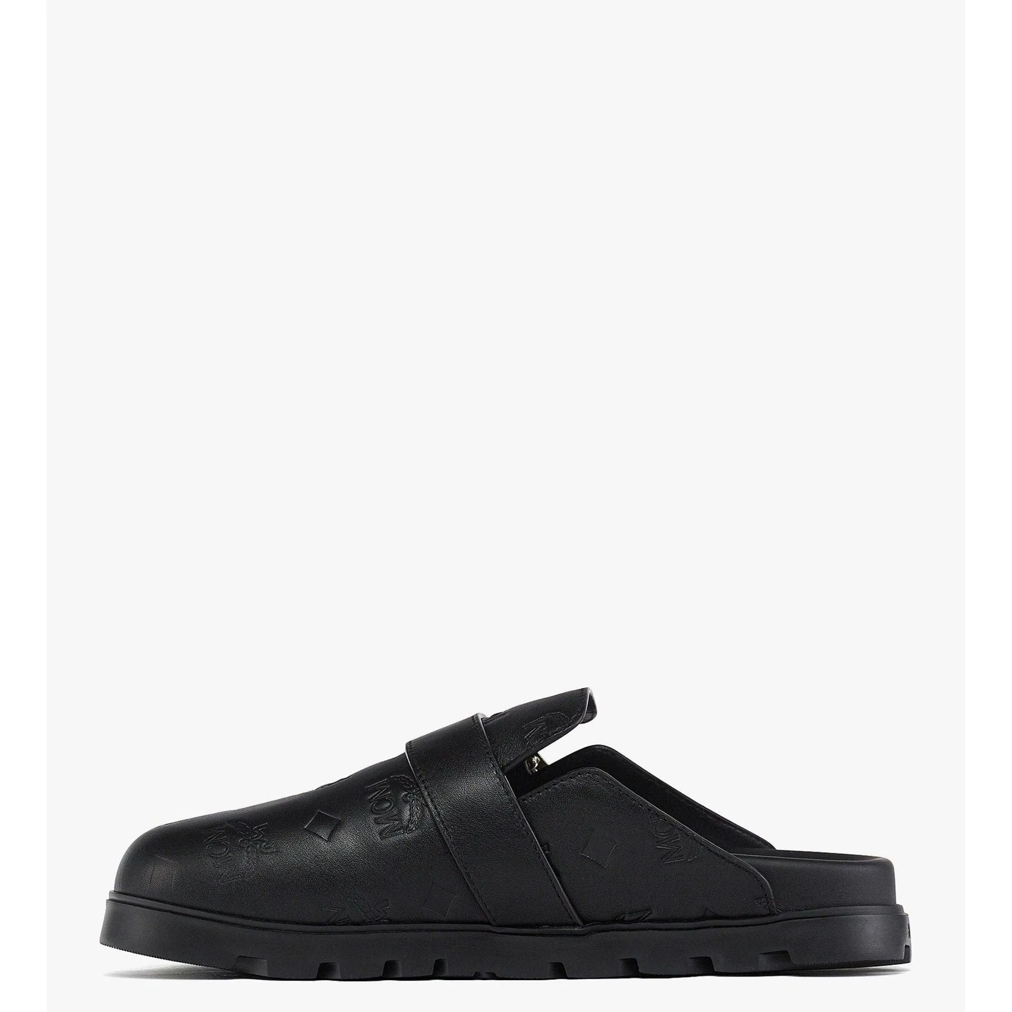 Flat Mule In Monogram Leather