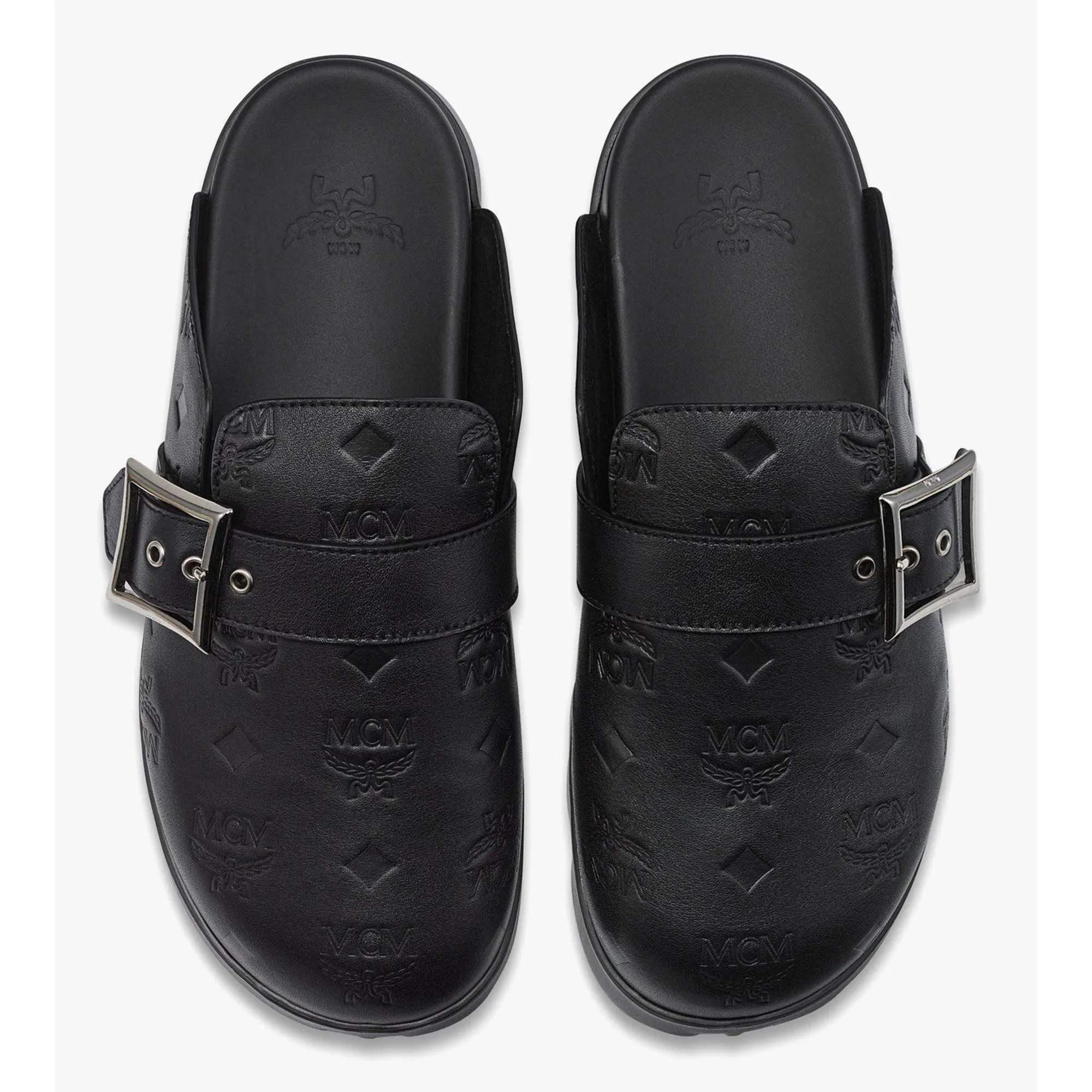 Flat Mule In Monogram Leather