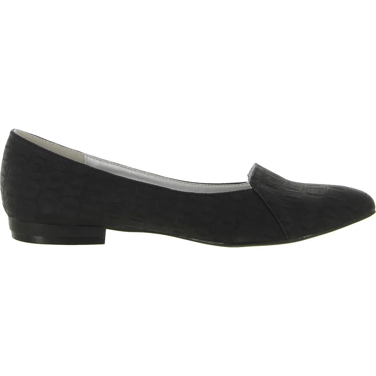 Flora Croco Womens Pointed Toe Dressy Loafer Heels