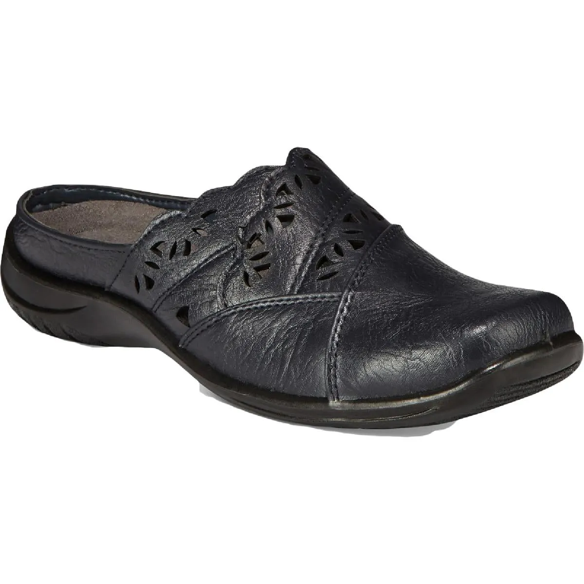 Forever Womens Faux Leather Laser Cut Clogs
