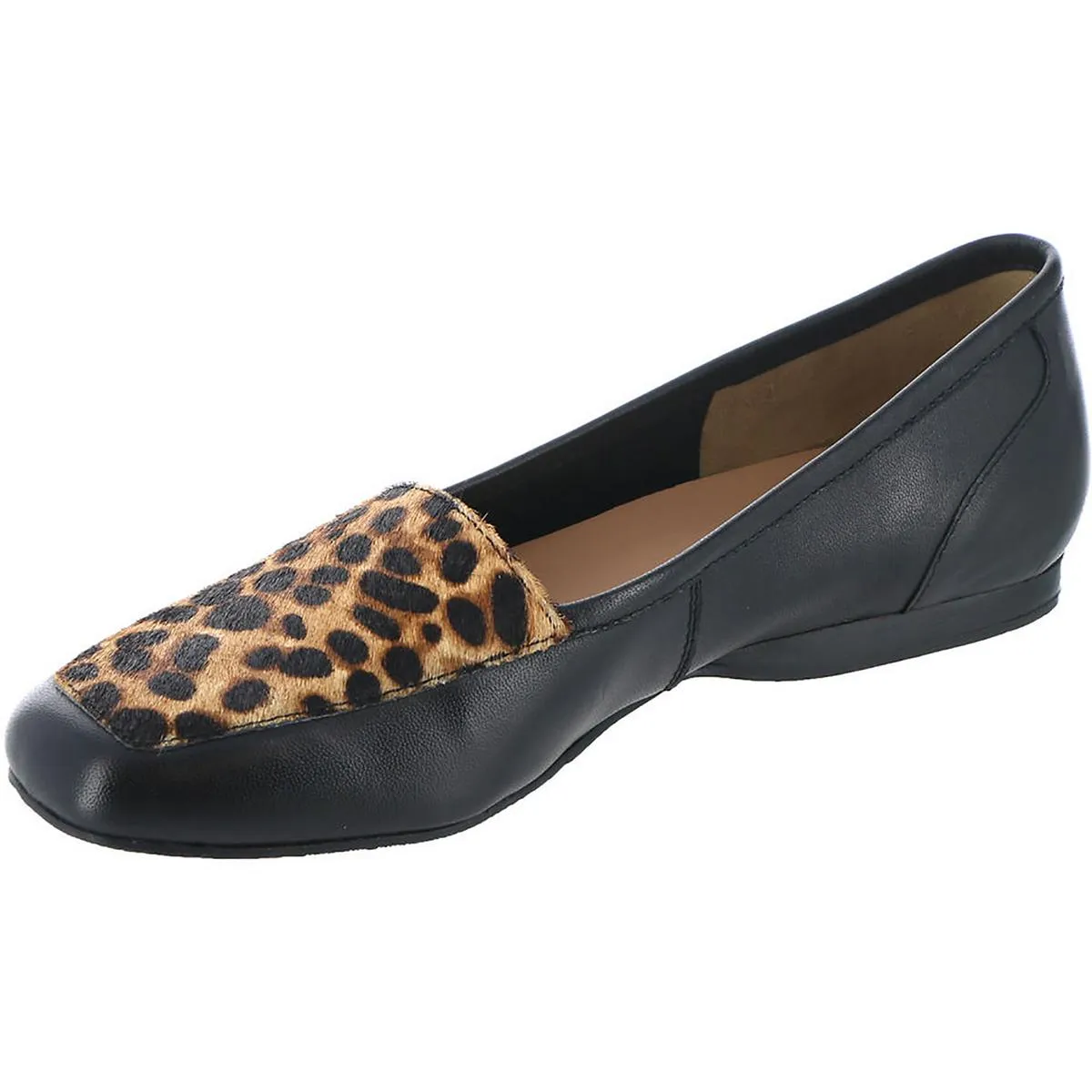 Freedom Womens Leather Leopard Print Loafers
