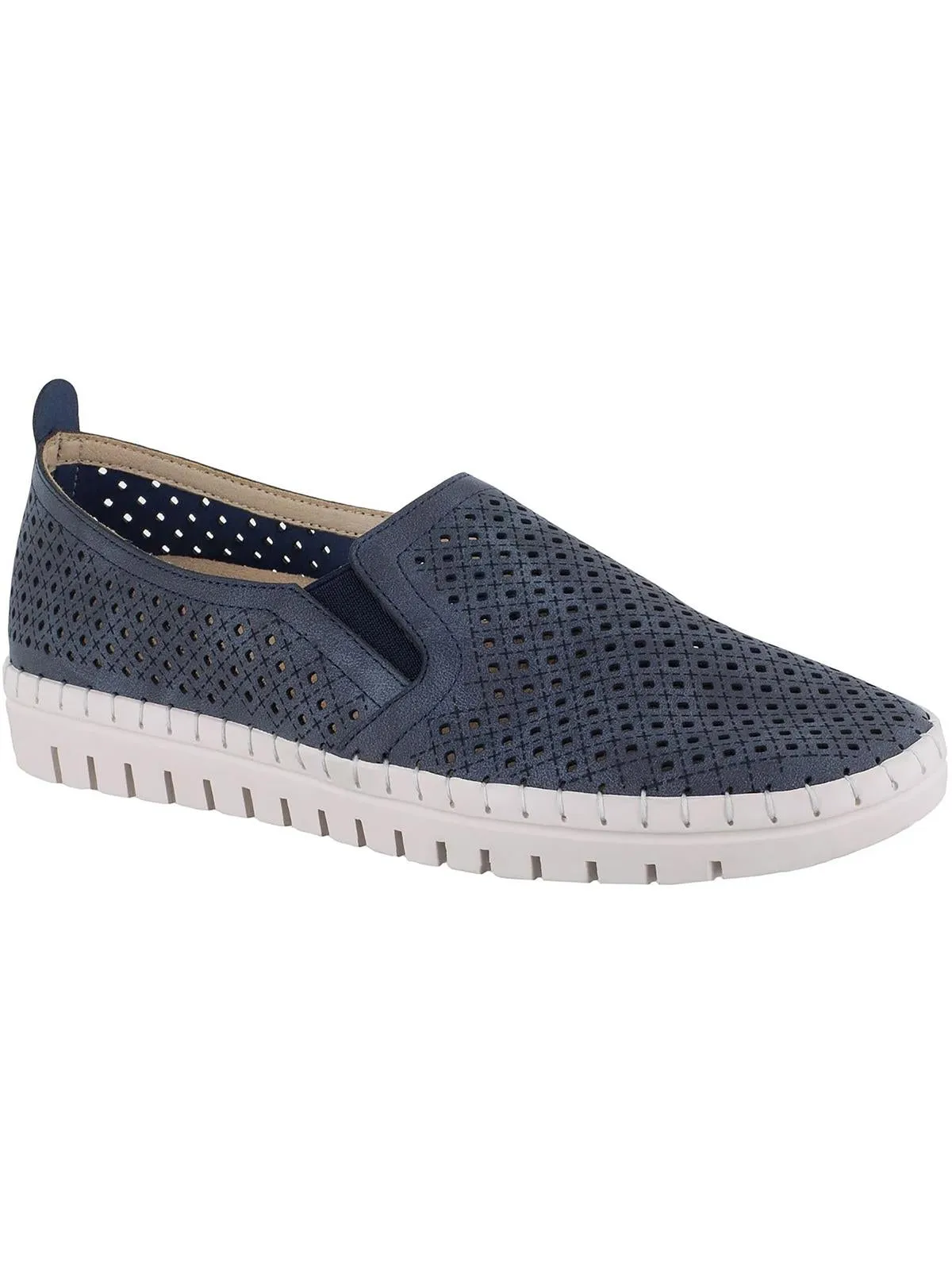 Fresh Womens Faux Leather Perforated Loafers