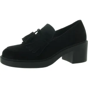 Gibes Womens Suede Fringe Loafers