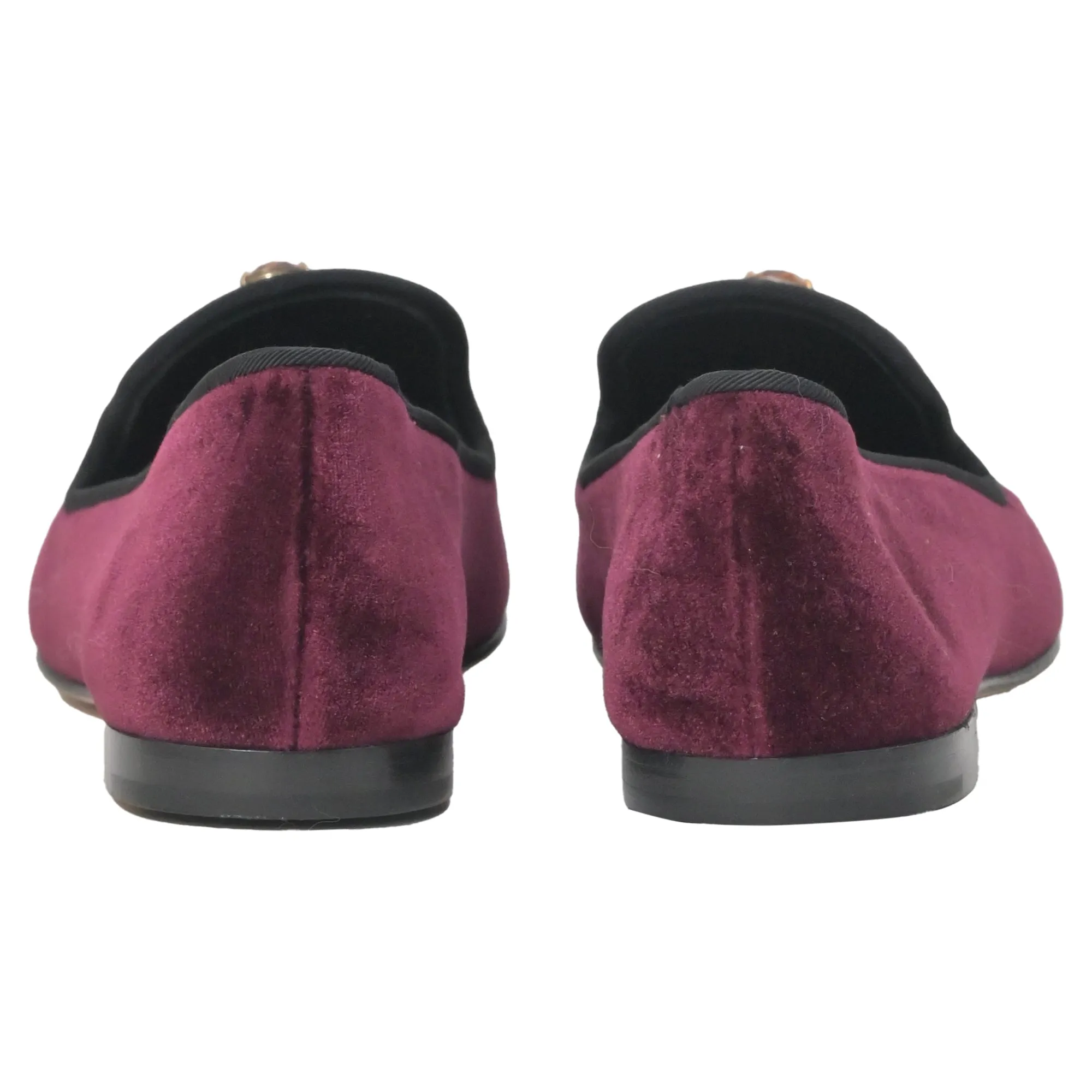 Giuseppe Zanotti Dalila Crystal Embellished Loafers in Burgundy Velvet