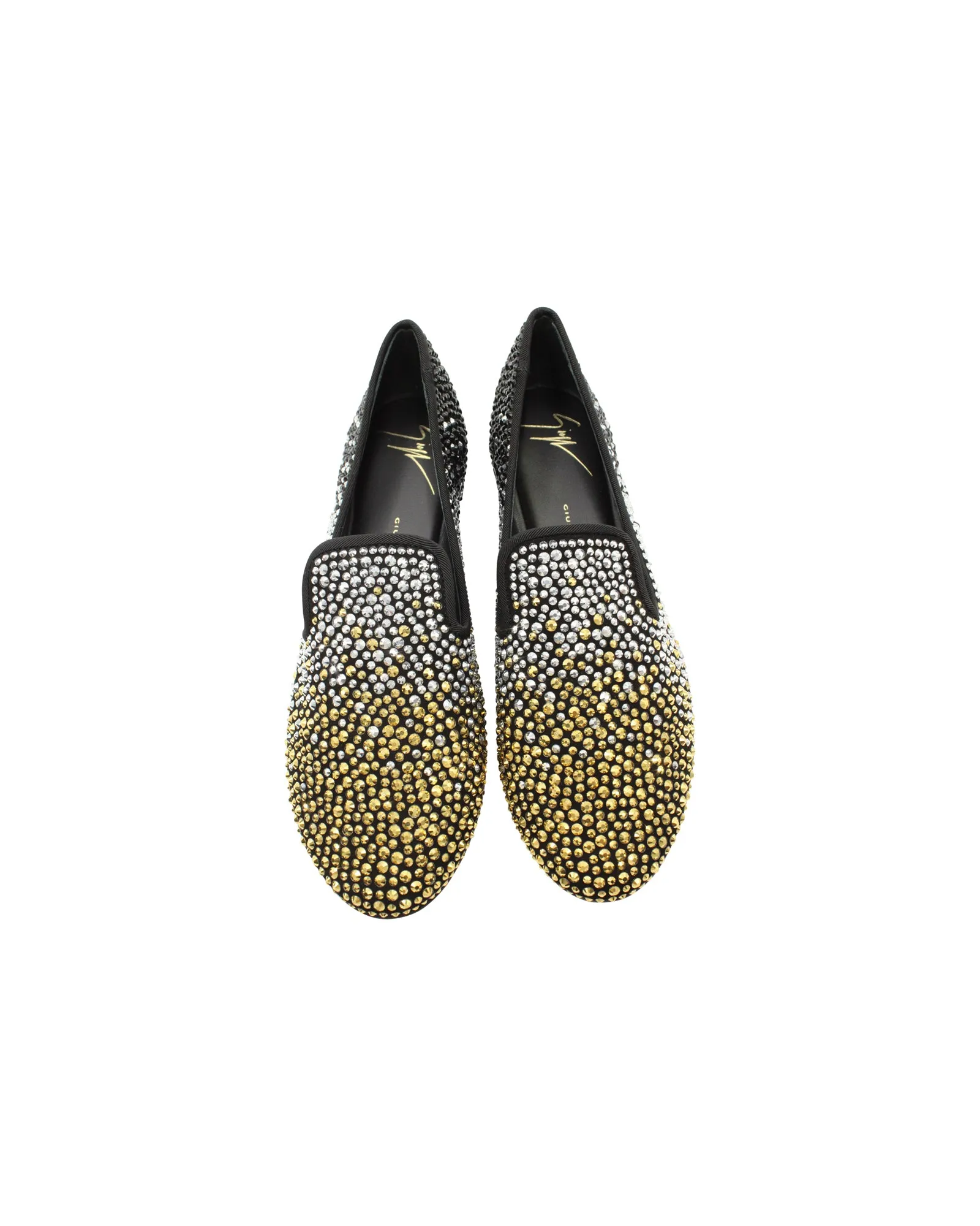 Giuseppe Zanotti Studded Smoking Slippers in Black Suede