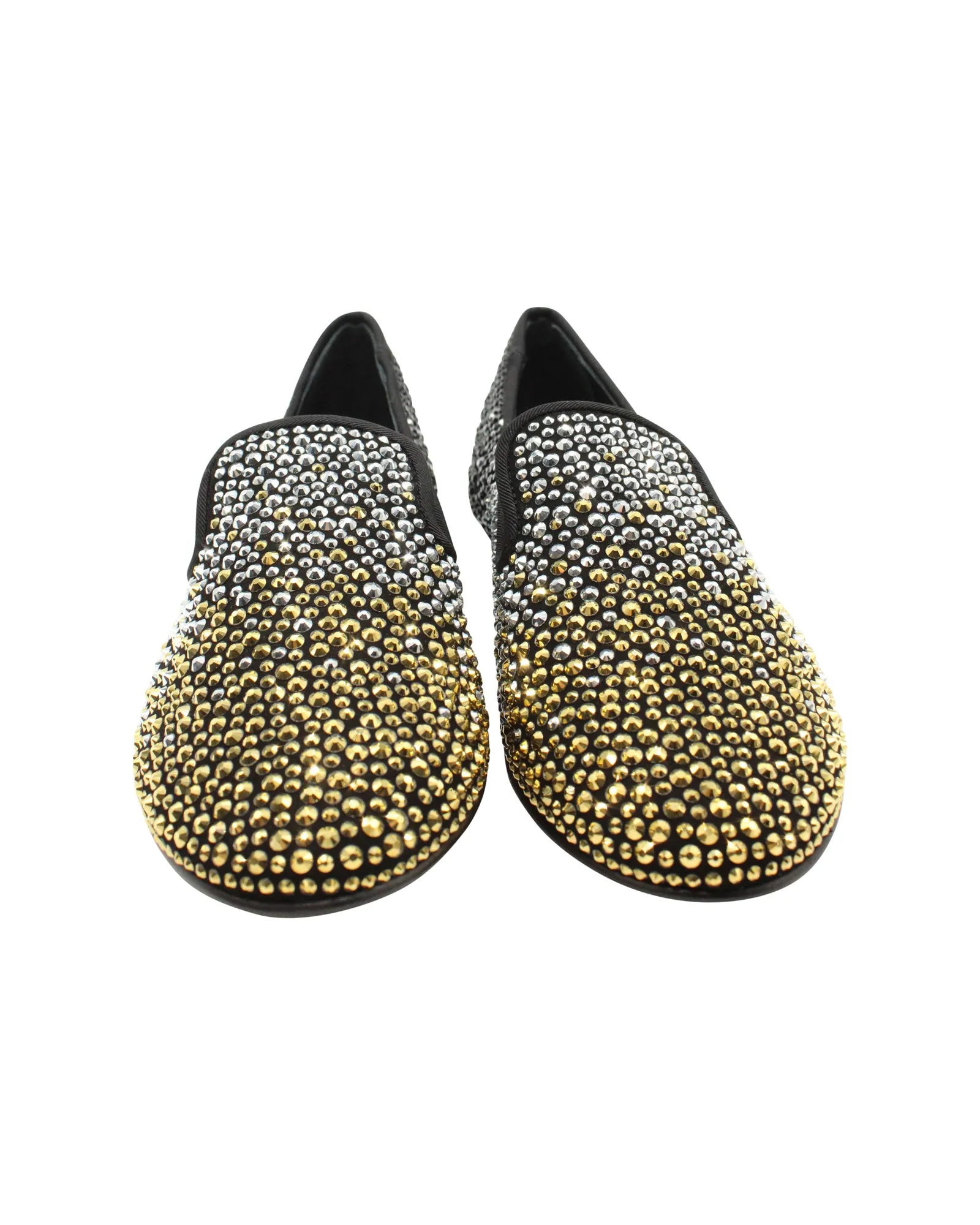 Giuseppe Zanotti Studded Smoking Slippers in Black Suede
