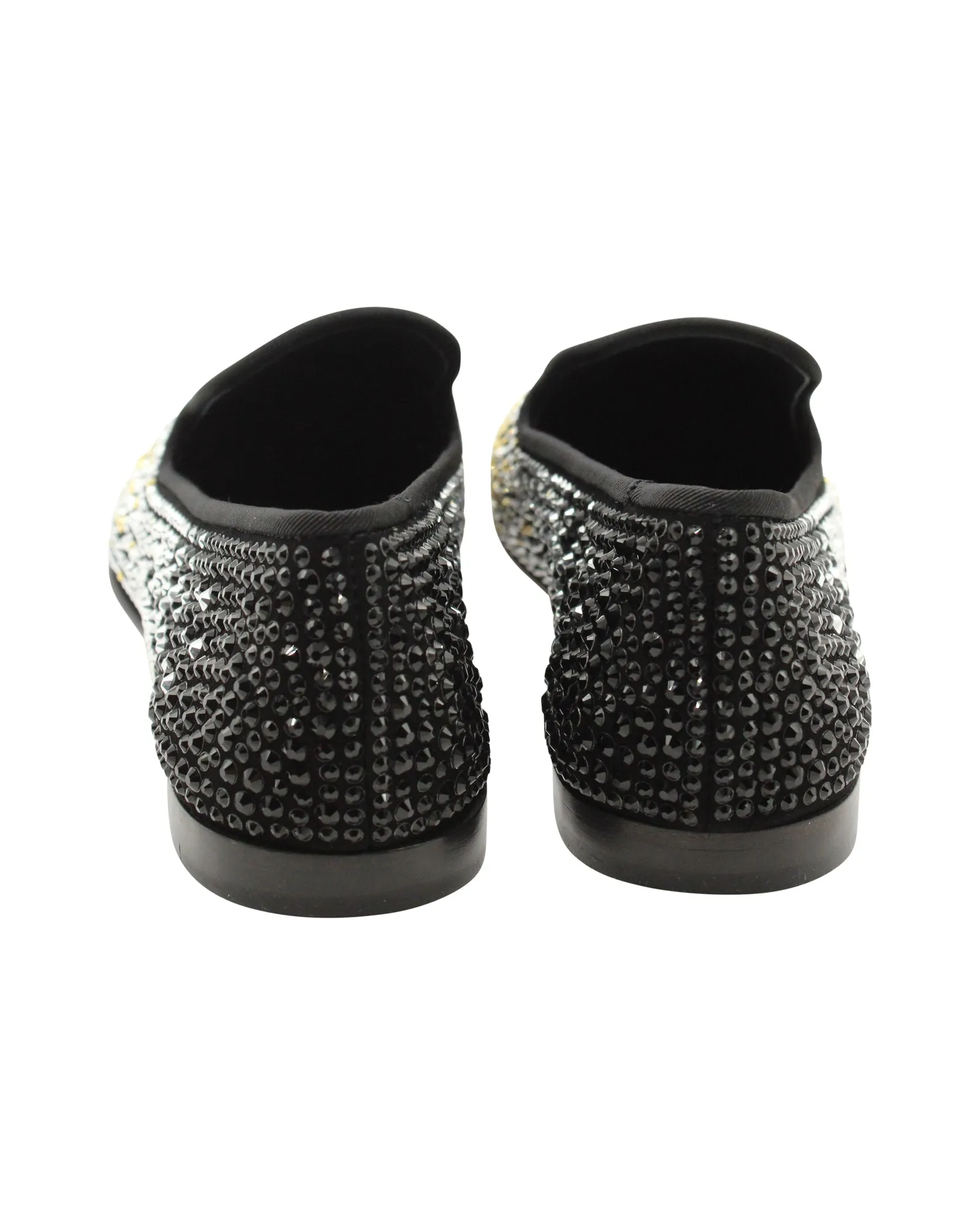 Giuseppe Zanotti Studded Smoking Slippers in Black Suede