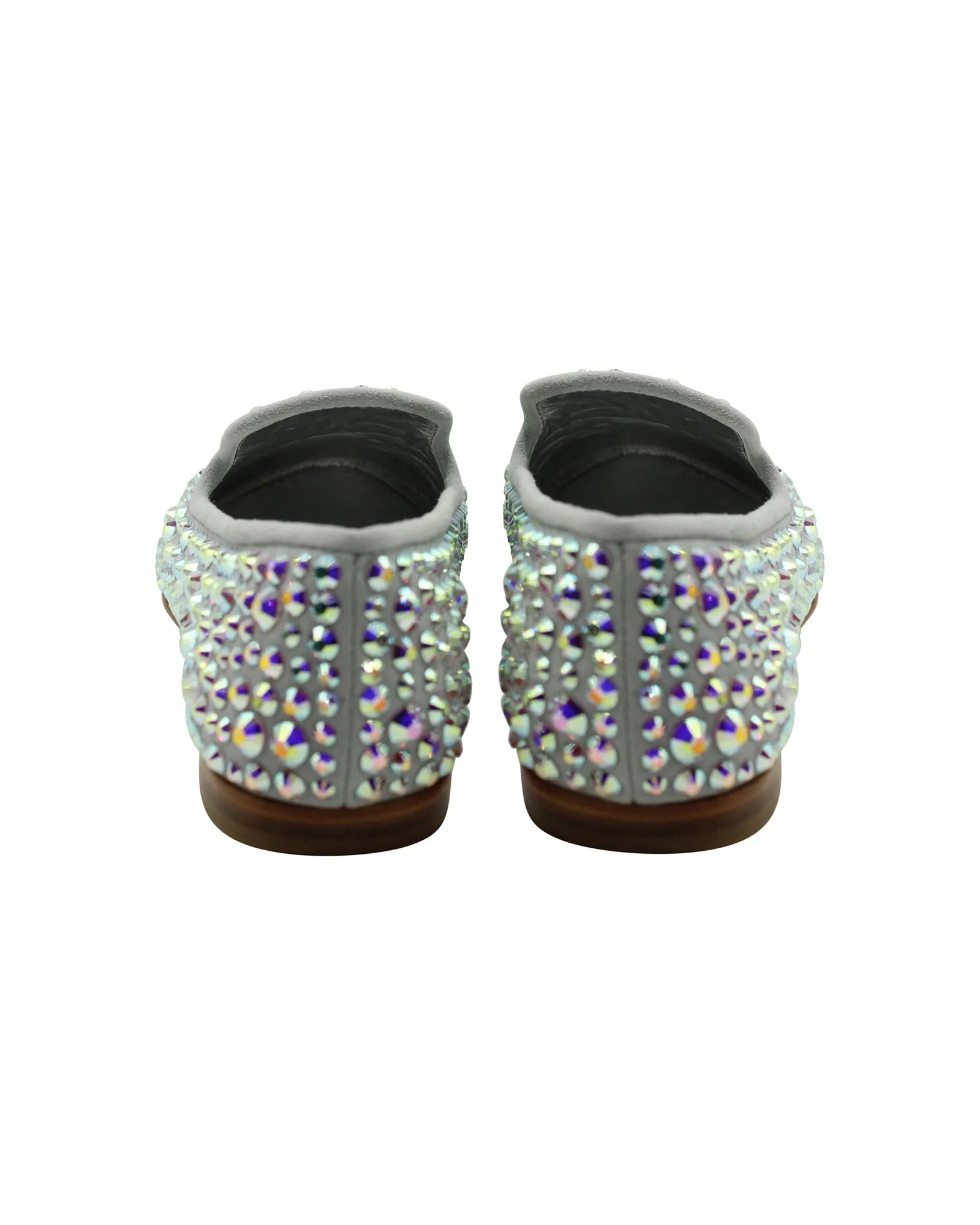 Giuseppe Zanotti Studded Smoking Slippers in Grey Suede