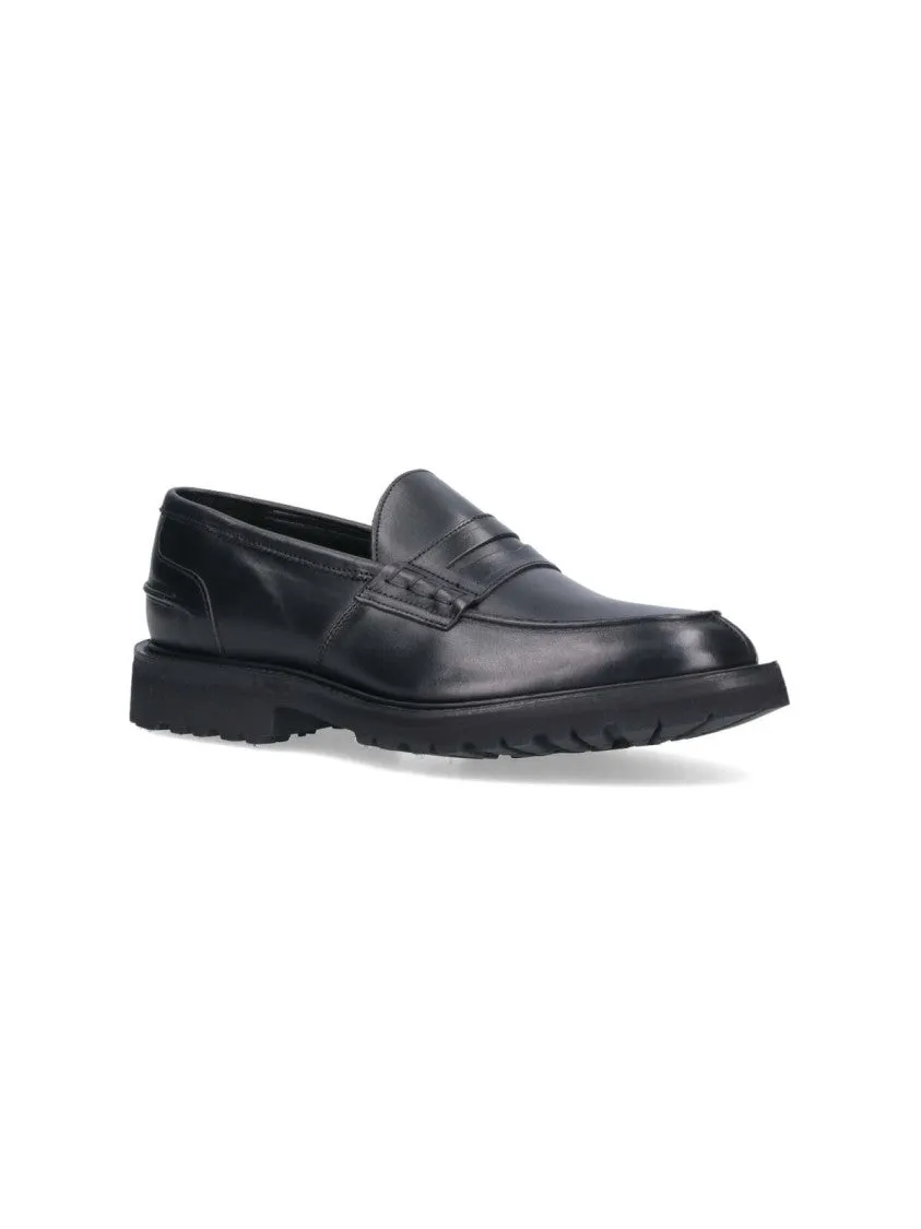 James Black Leather Loafers