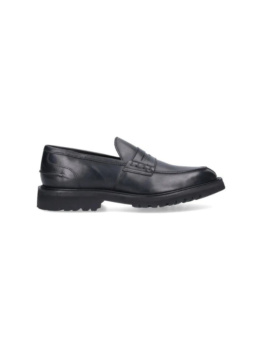James Black Leather Loafers
