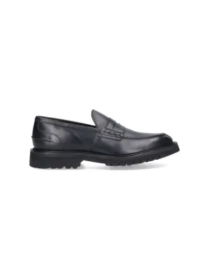 James Black Leather Loafers