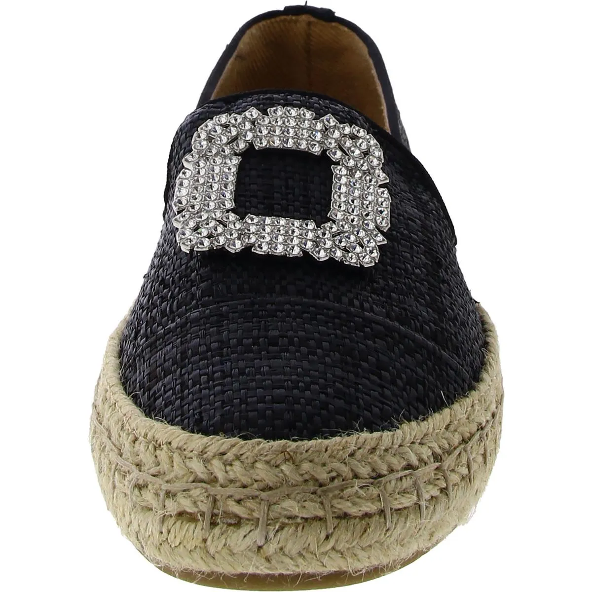 Jaylee Womens Rhinestone Smoking Loafer Flat Shoes