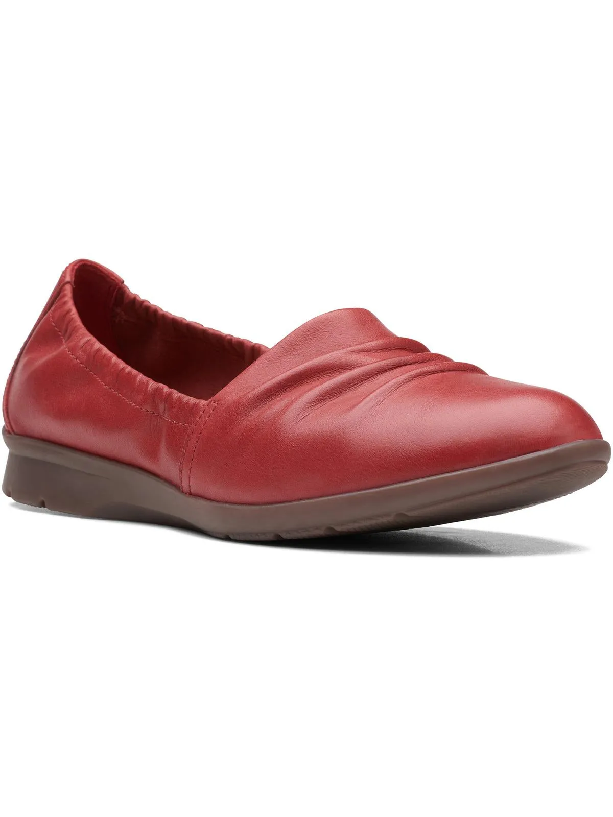 Jenette Ruby Womens Leather Slip On Loafers