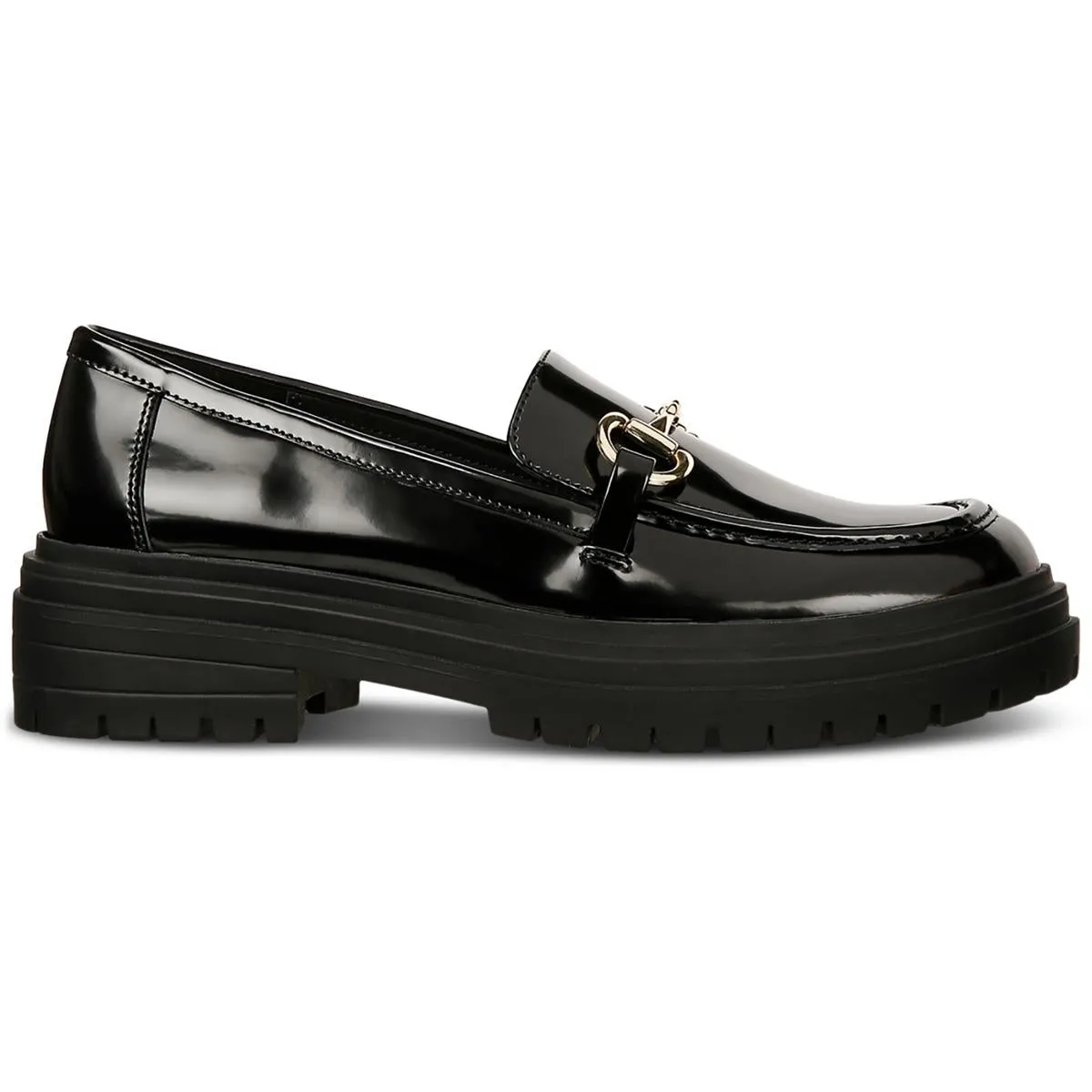 Jimena Womens Patent Embellished Loafers