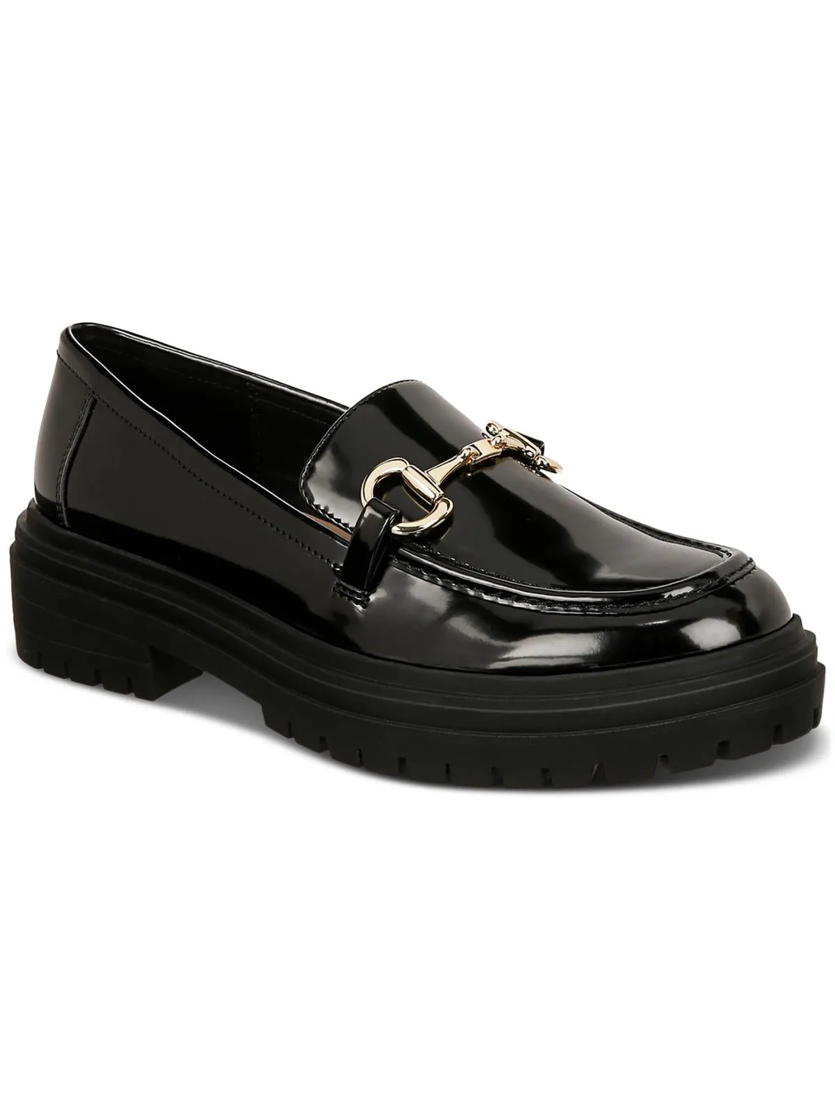 Jimena Womens Patent Embellished Loafers