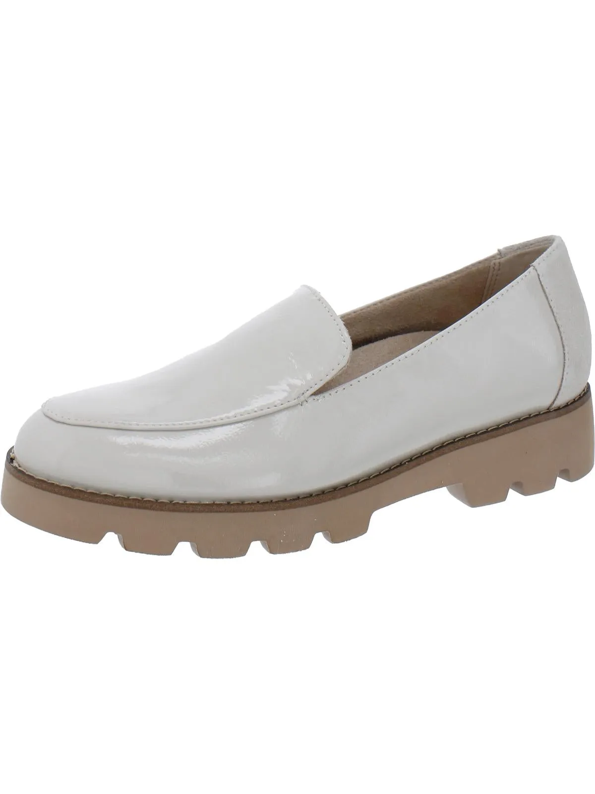 Kensley Womens Patent Leather Slip On Loafers