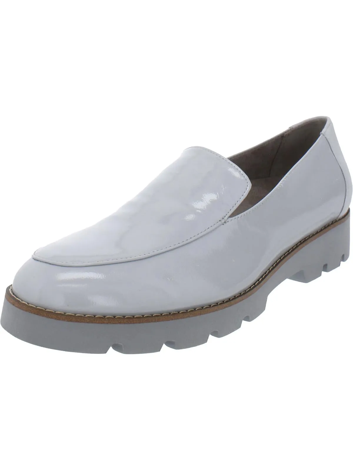 Kensley Womens Patent Leather Slip On Loafers