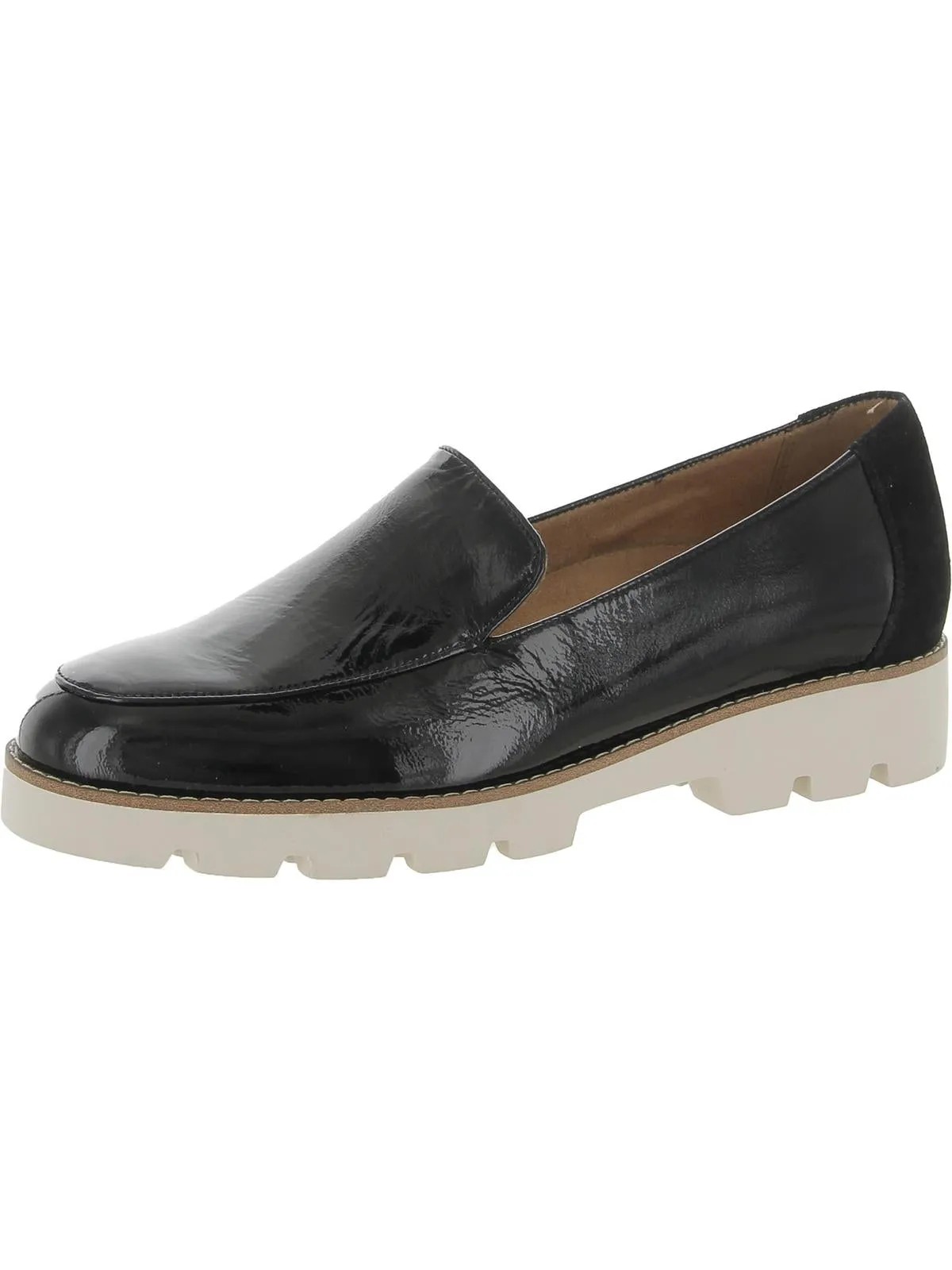 Kensley Womens Patent Leather Slip On Loafers