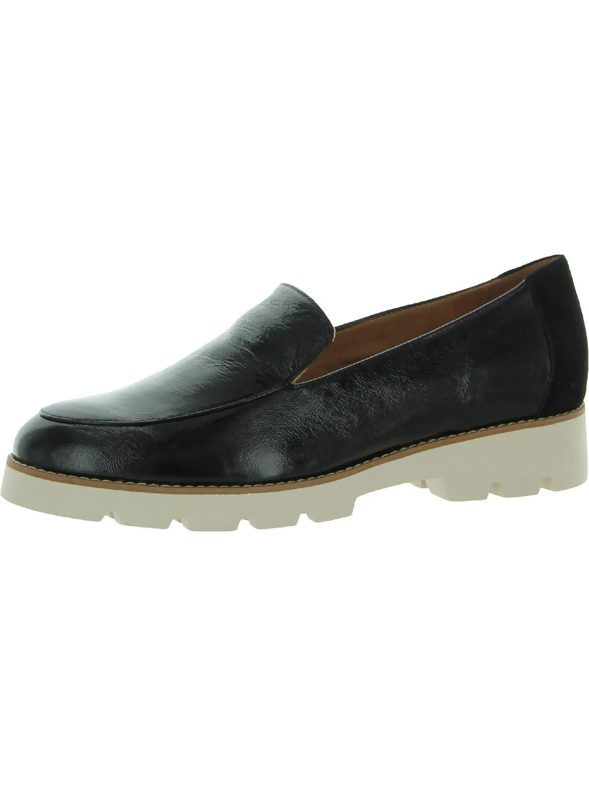 Kensley Womens Patent Leather Slip On Loafers
