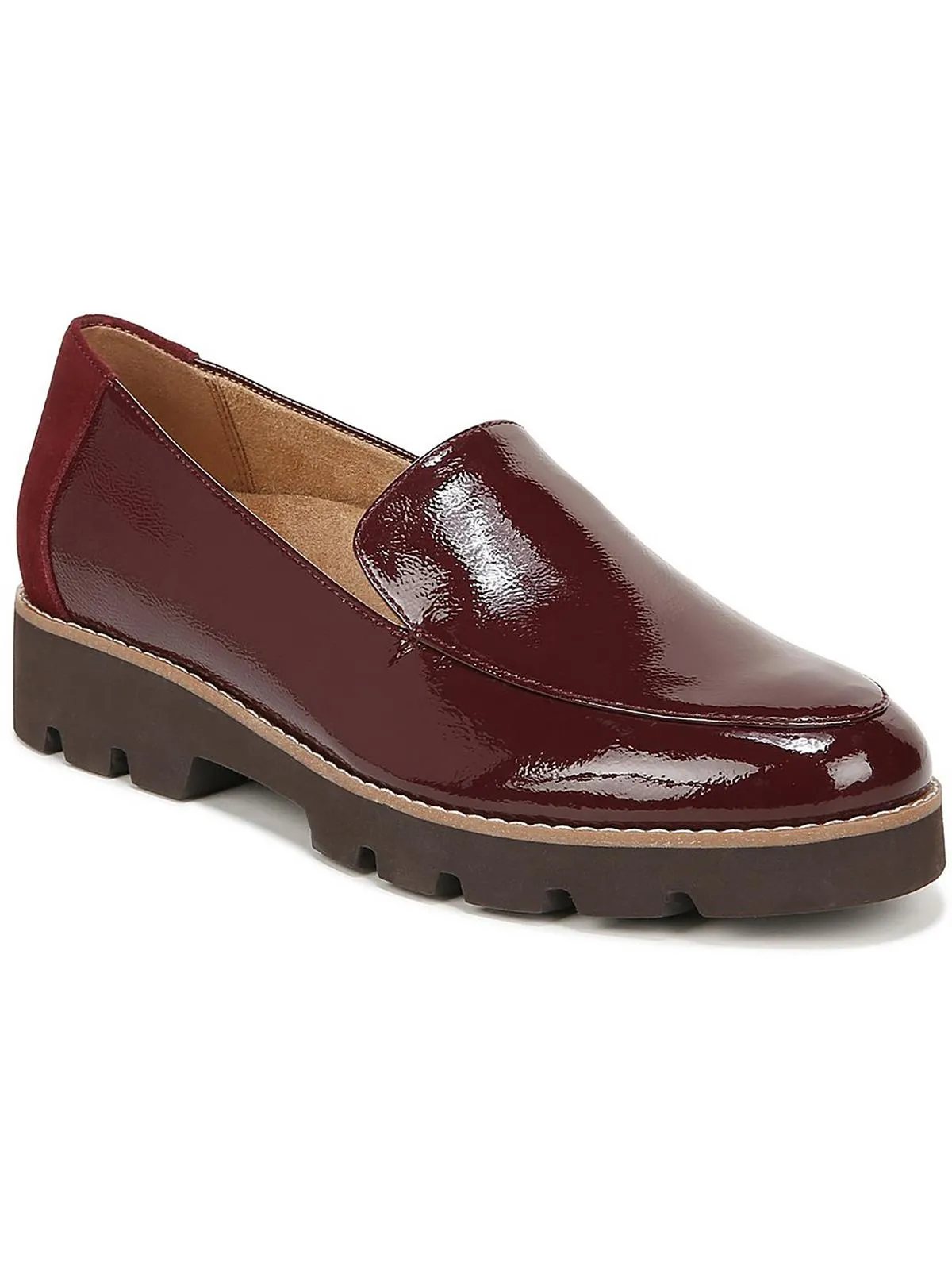 Kensley Womens Patent Leather Slip On Loafers