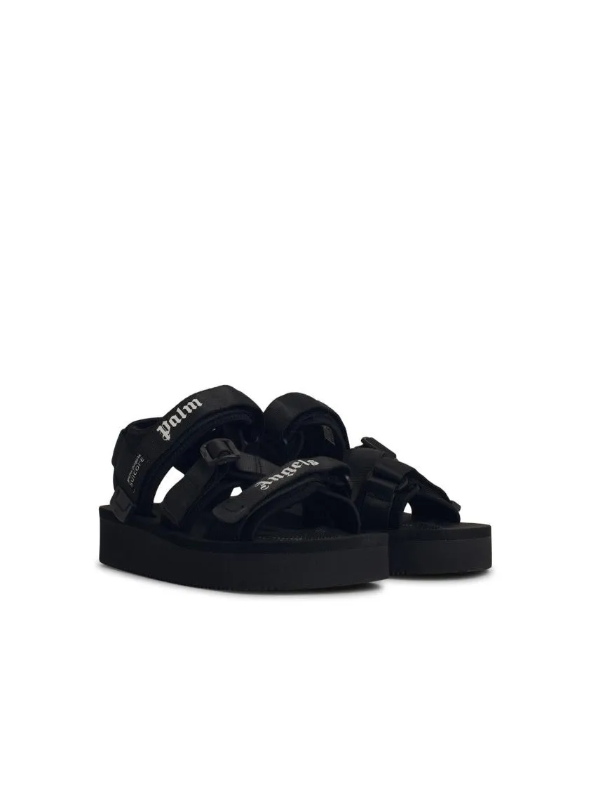 Kisee' Black Synthetic Fibre Sandals