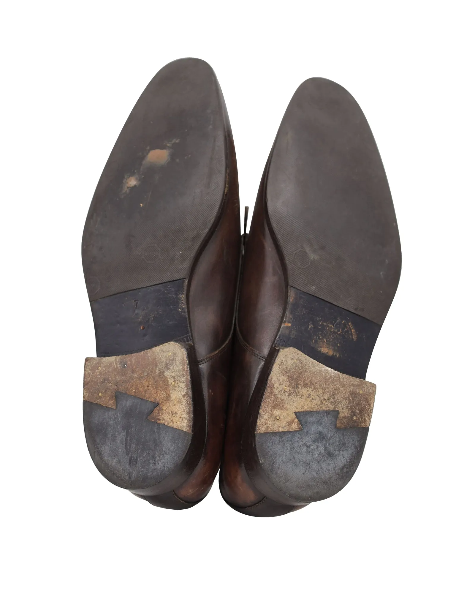 Lanvin Lace-Up Oxfords in Brown Calfskin Leather