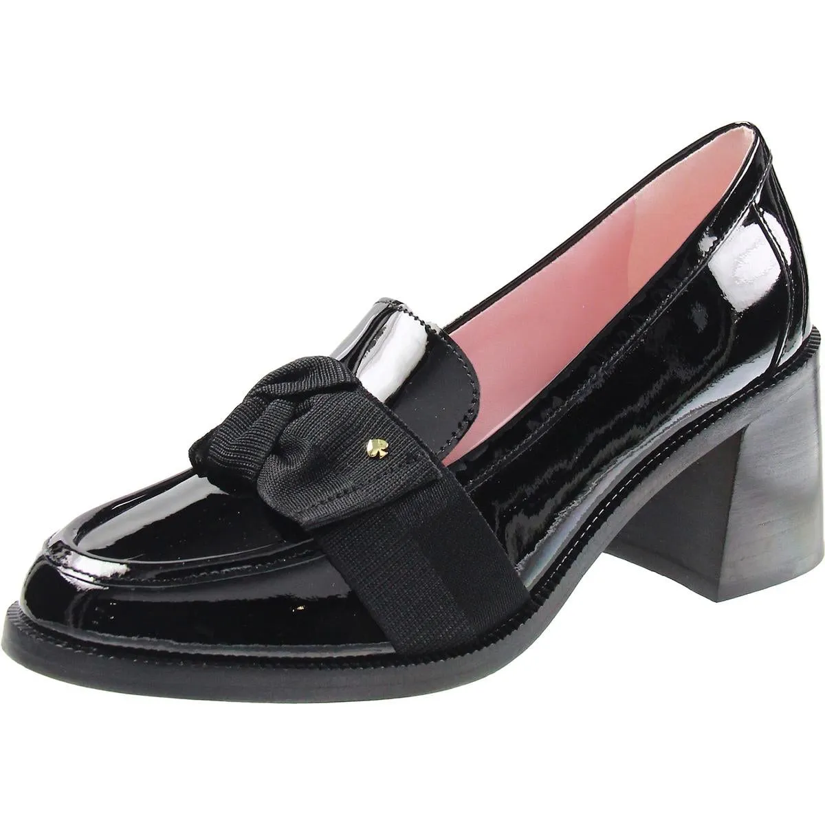 LEANDRA  Womens Block Heel Leather Loafers