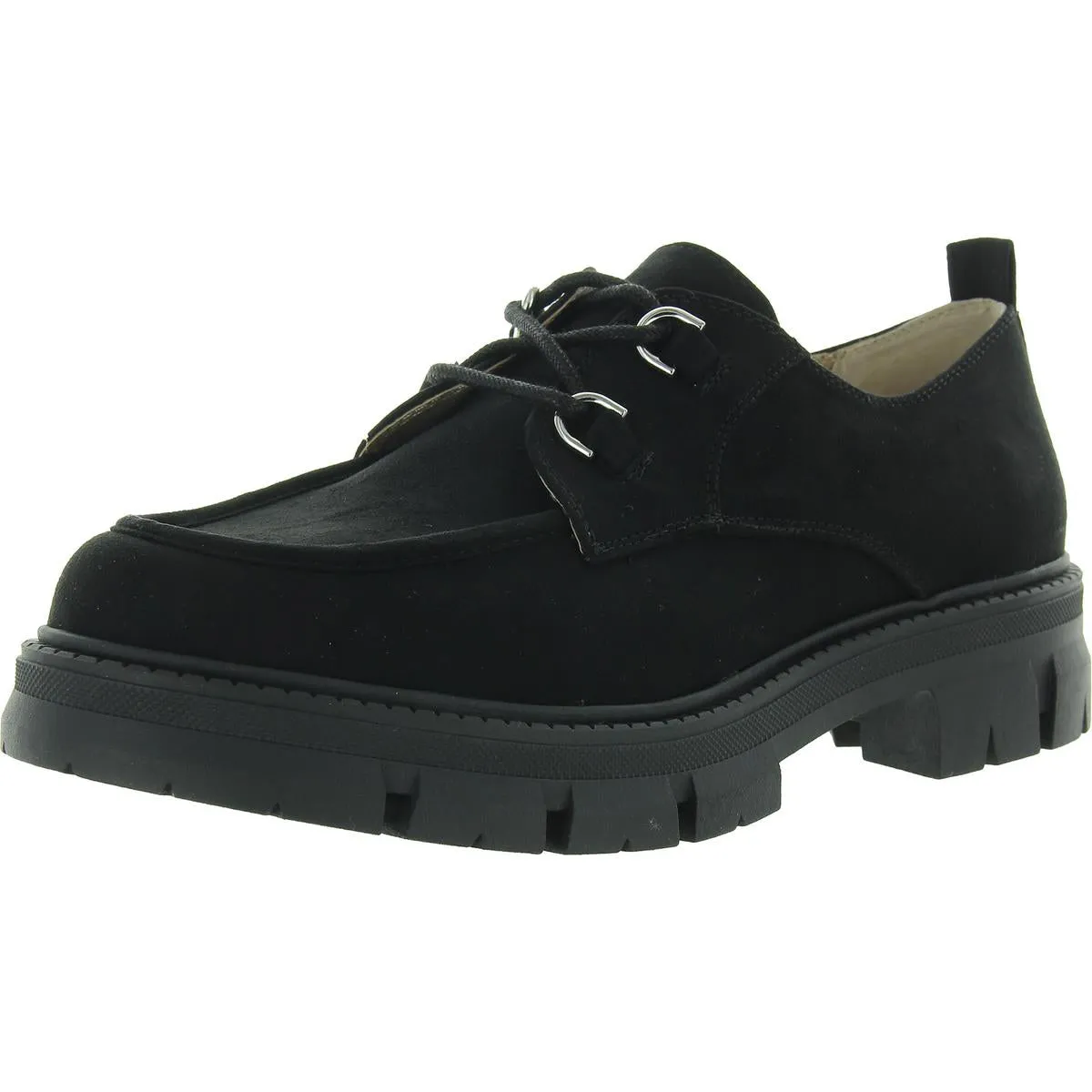 Linnaa Womens Lace-Up Faux Leather Loafers