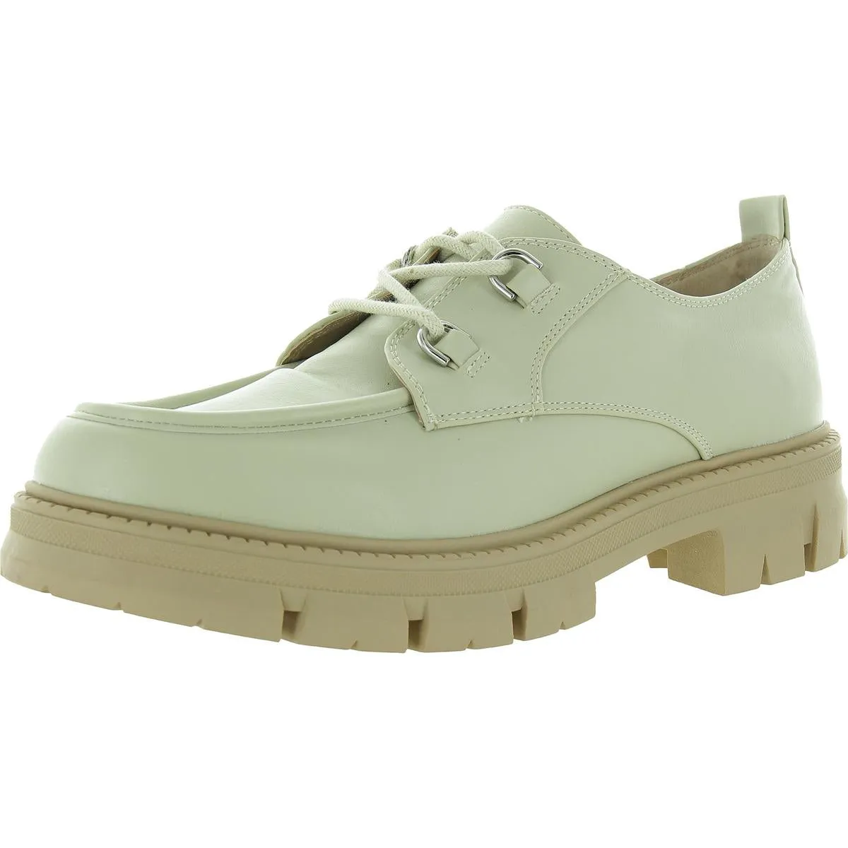 Linnaa Womens Lace-Up Faux Leather Loafers