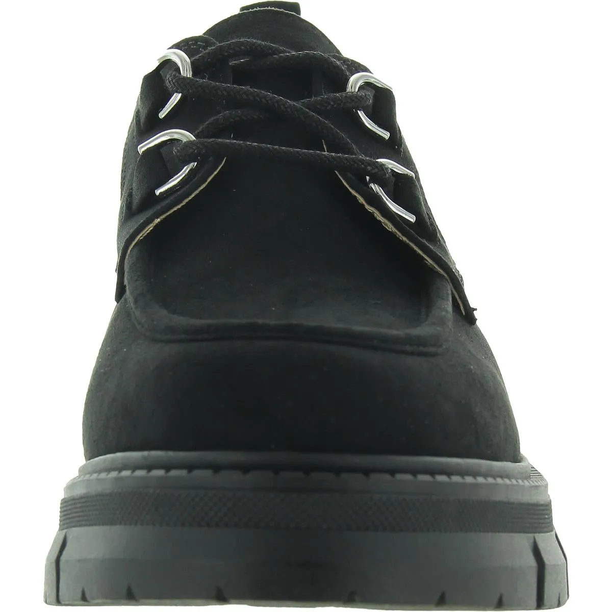 Linnaa Womens Lace-Up Faux Leather Loafers