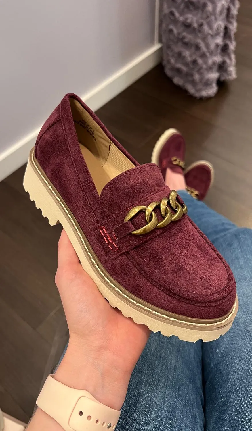 Literally Suede Loafer In Wine