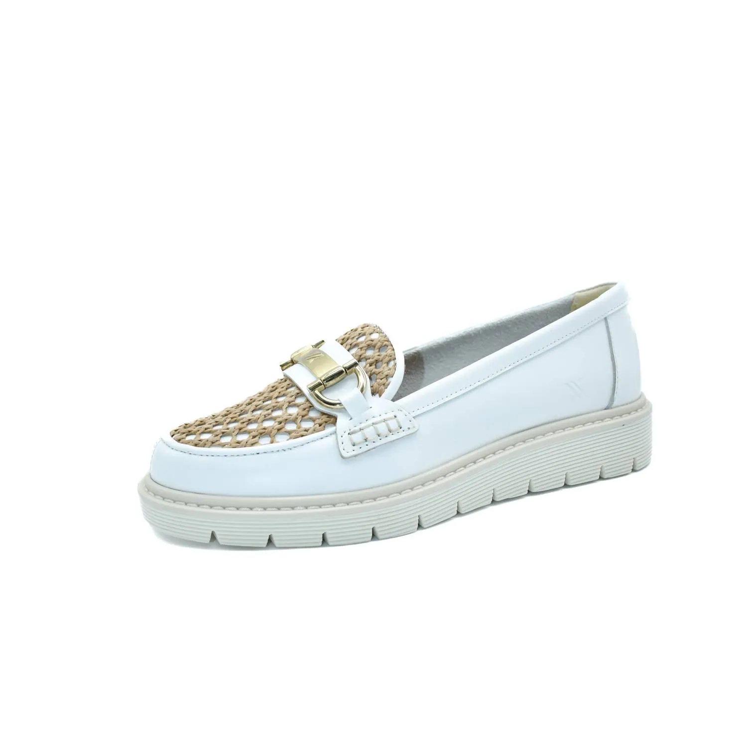 Maila Loafer In White/cuoio