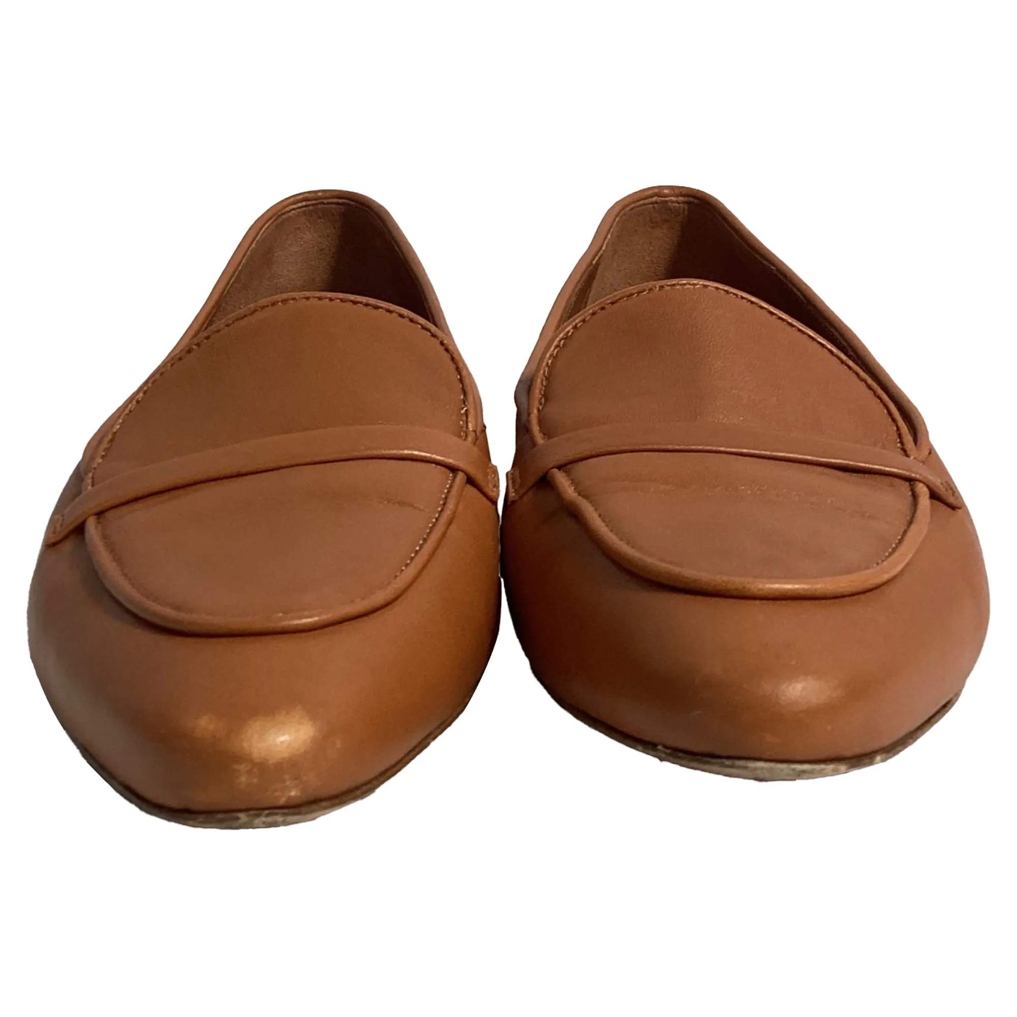 Malone Souliers Bruni Pointed Loafers in Brown Leather
