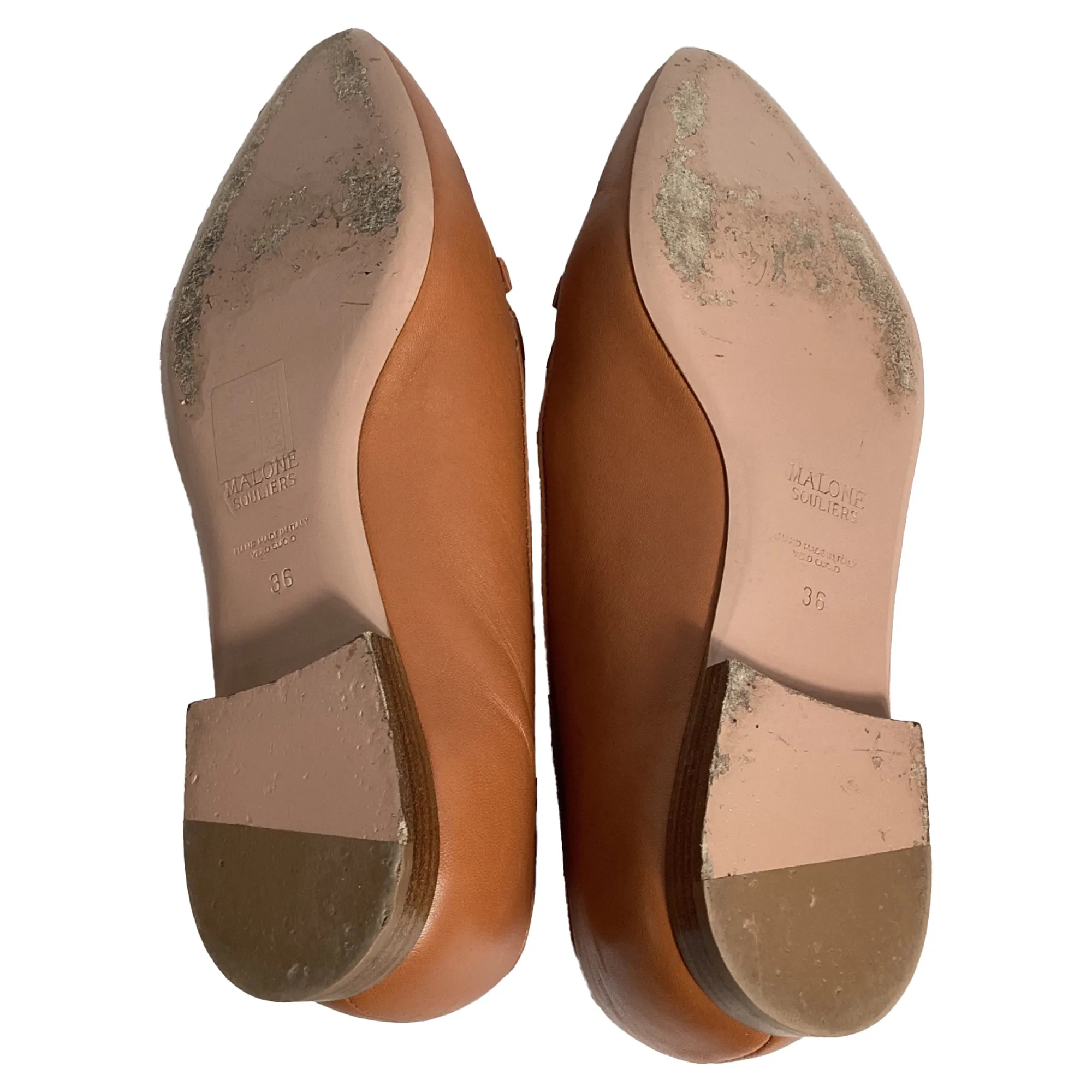 Malone Souliers Bruni Pointed Loafers in Brown Leather